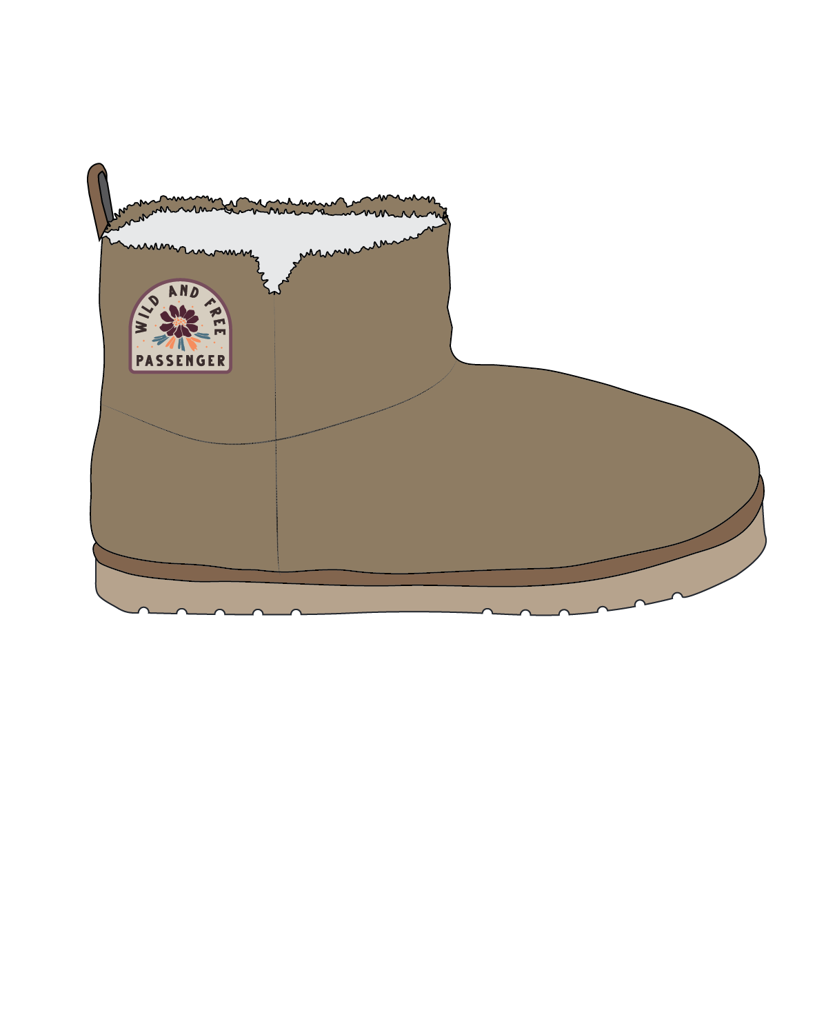 Hideaway Hut Sherpa Fleece Slipper - Biscuit
