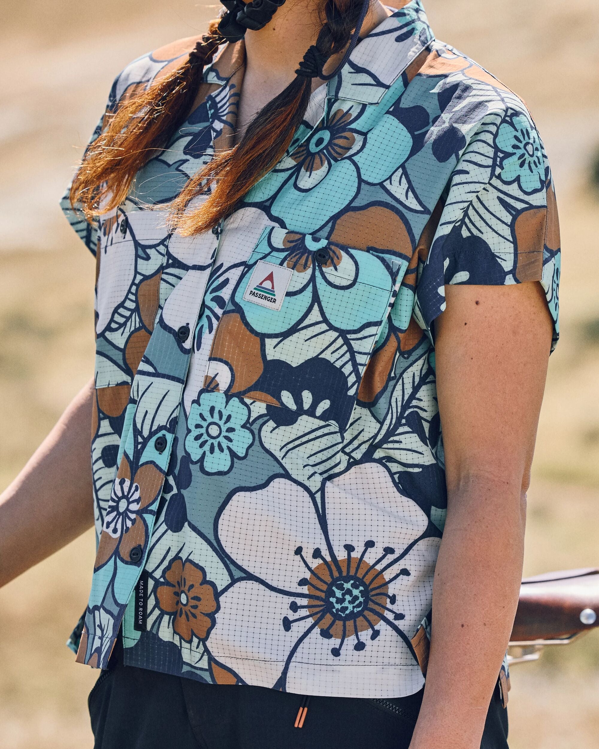 365 Recycled Active Boxy Shirt - Vintage Floral Aqua