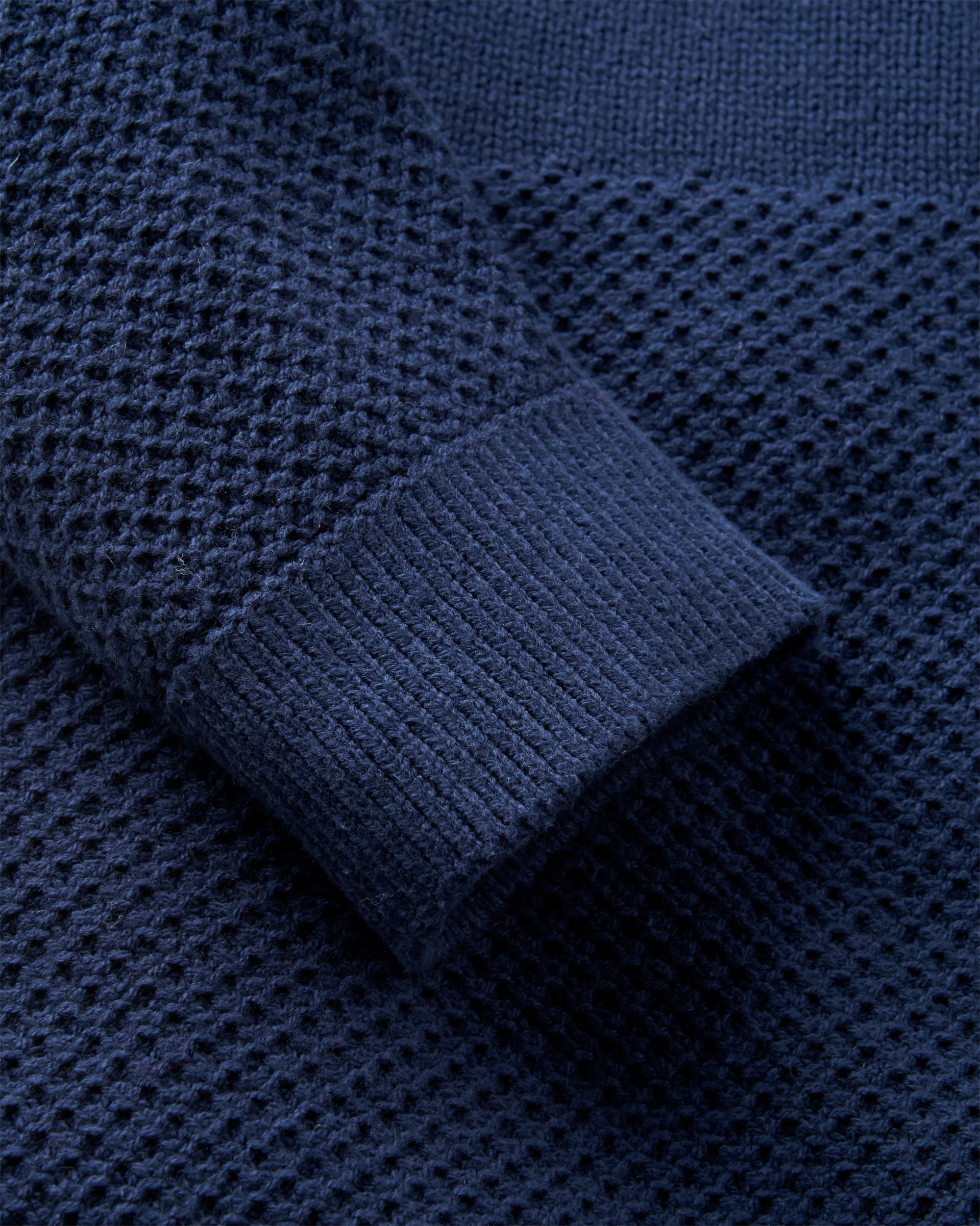 Cove Organic Cotton Knitted Jumper - Rich Navy