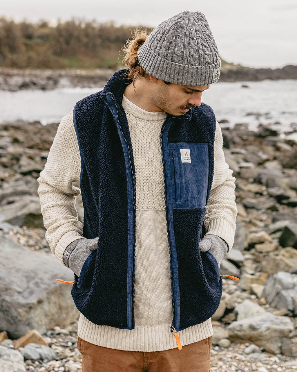 Canyon Recycled Deep-Pile Sherpa Vest - Deep Navy