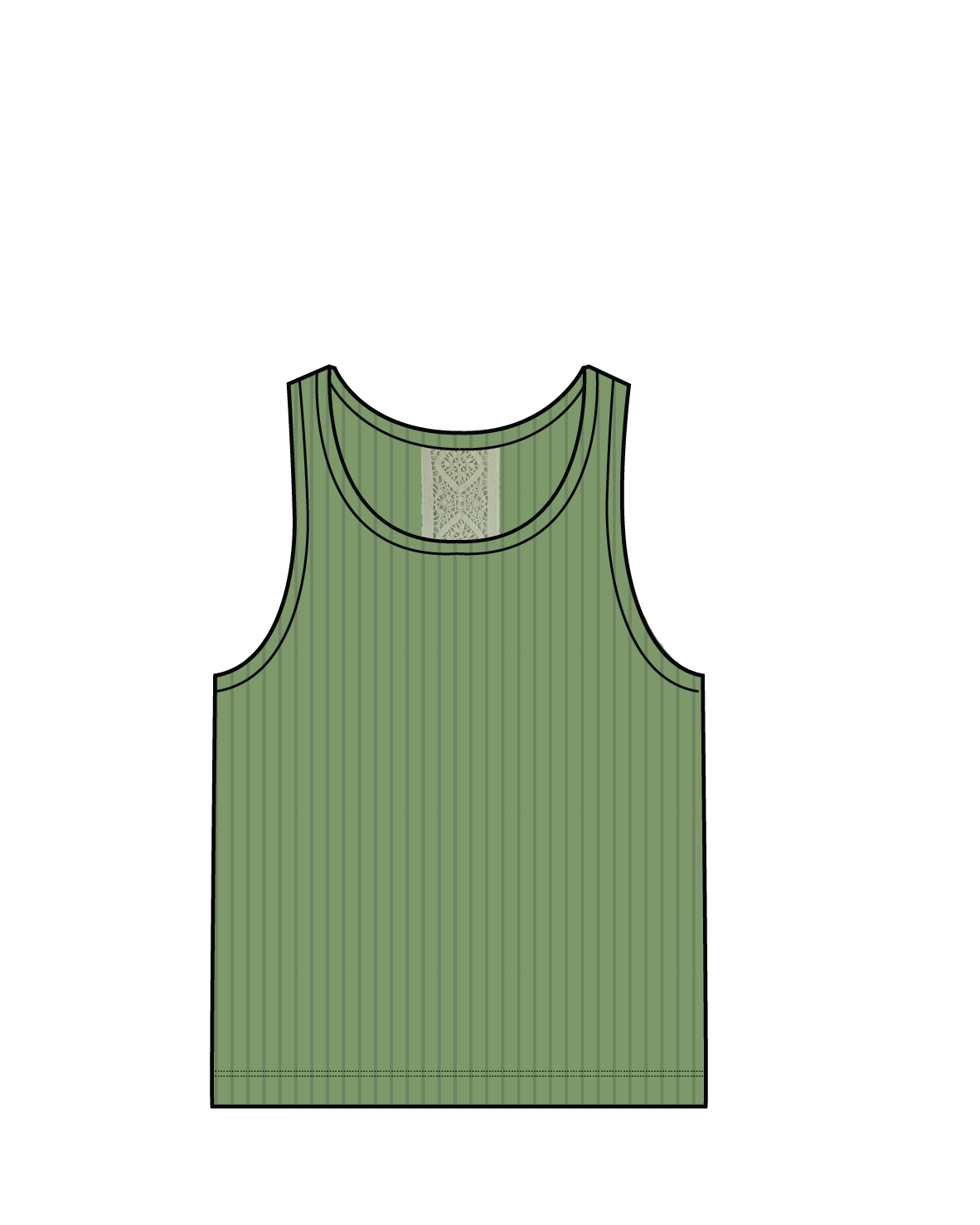 Atmos Ribbed Tank Vest - Stem Green