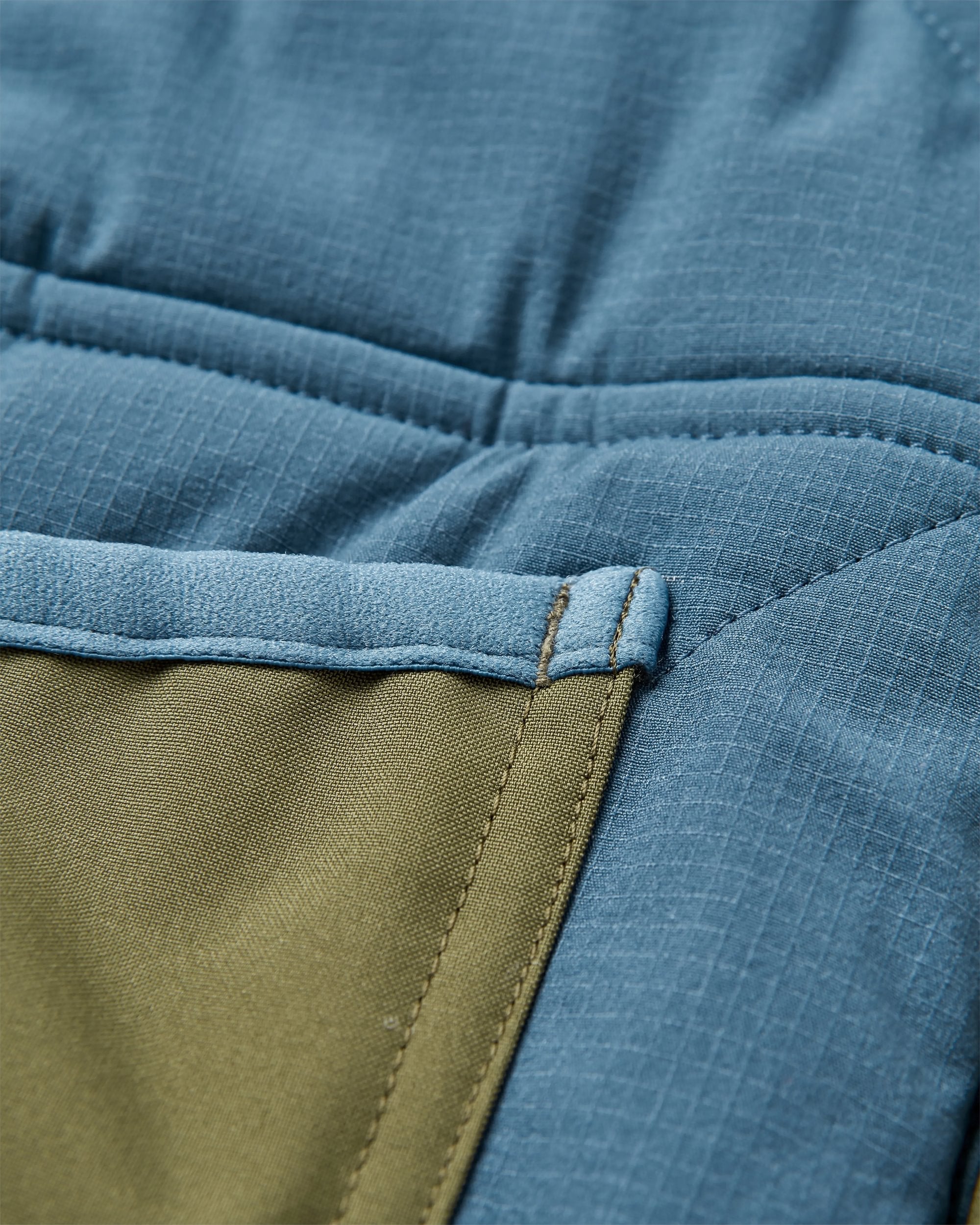 Campscape Recycled Fleece Lined Parka - Khaki/Dark Denim