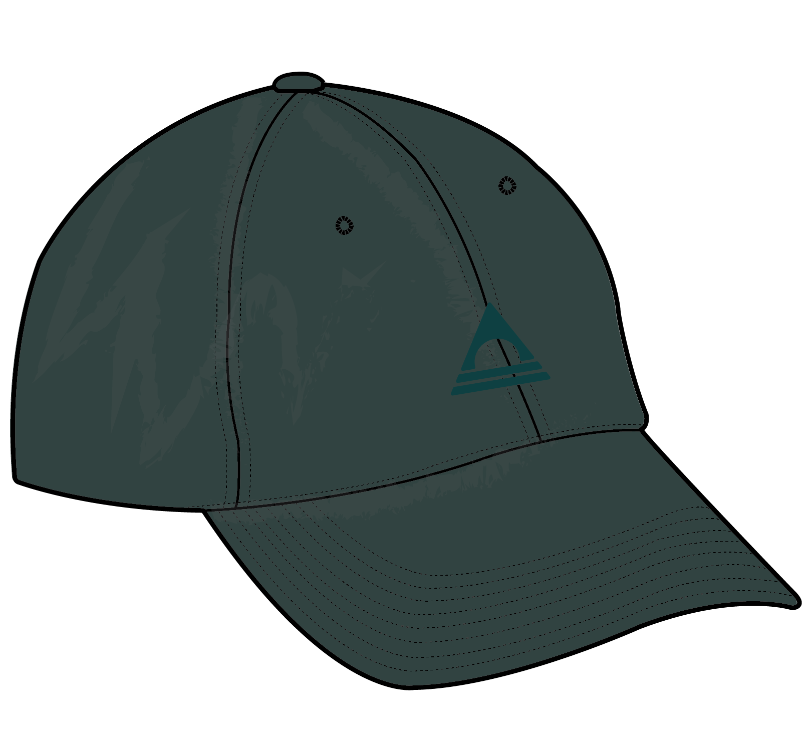 Classic Recycled Cotton 6 Panel Cap - Dark Fern
