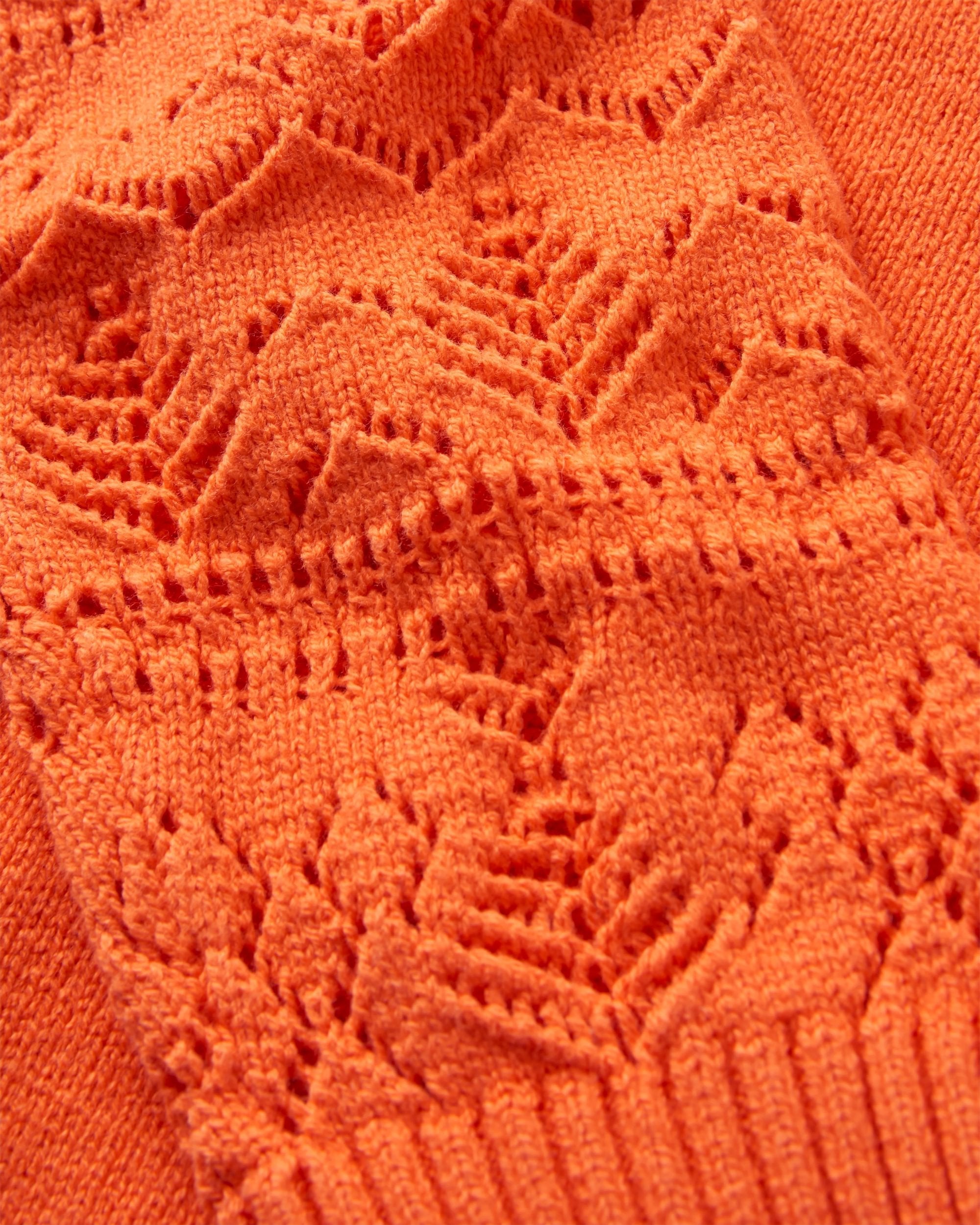 Grace Open Knit Cardigan - Ember Orange