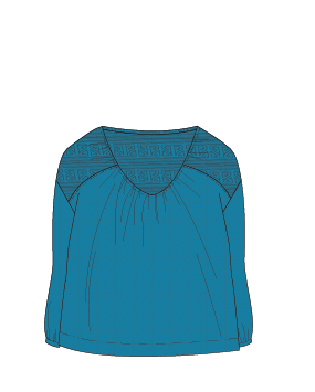 Flurry LS Woven Top - Bluejay