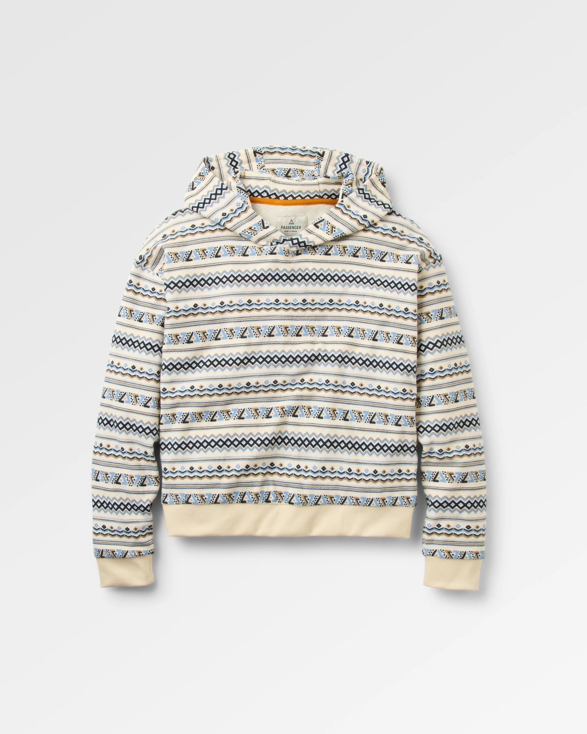 Groovy Towelling Hoodie - Geo Stripe Birch