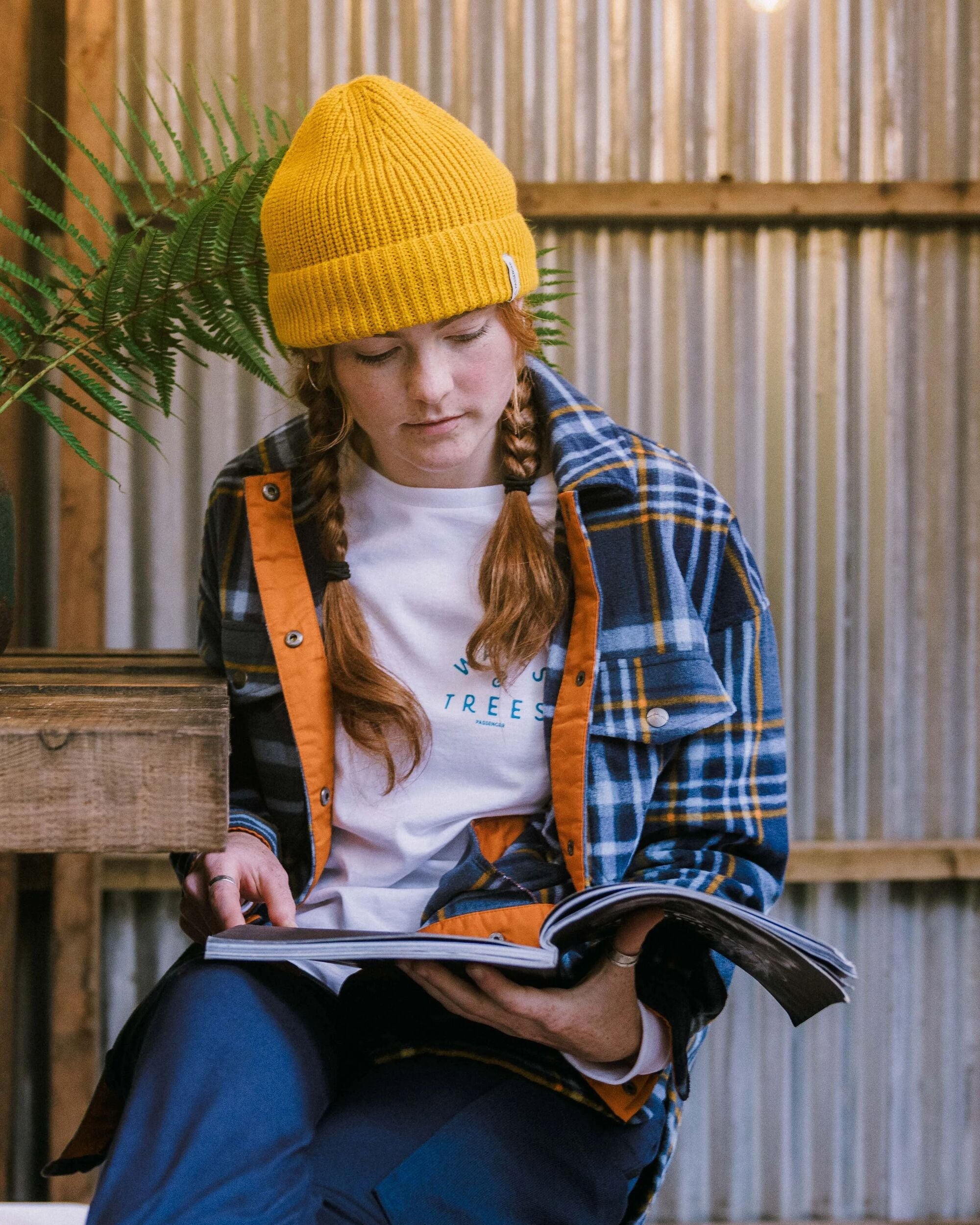 East Recycled Polar Fleece Shirt - Rich Navy/Faded Denim Check