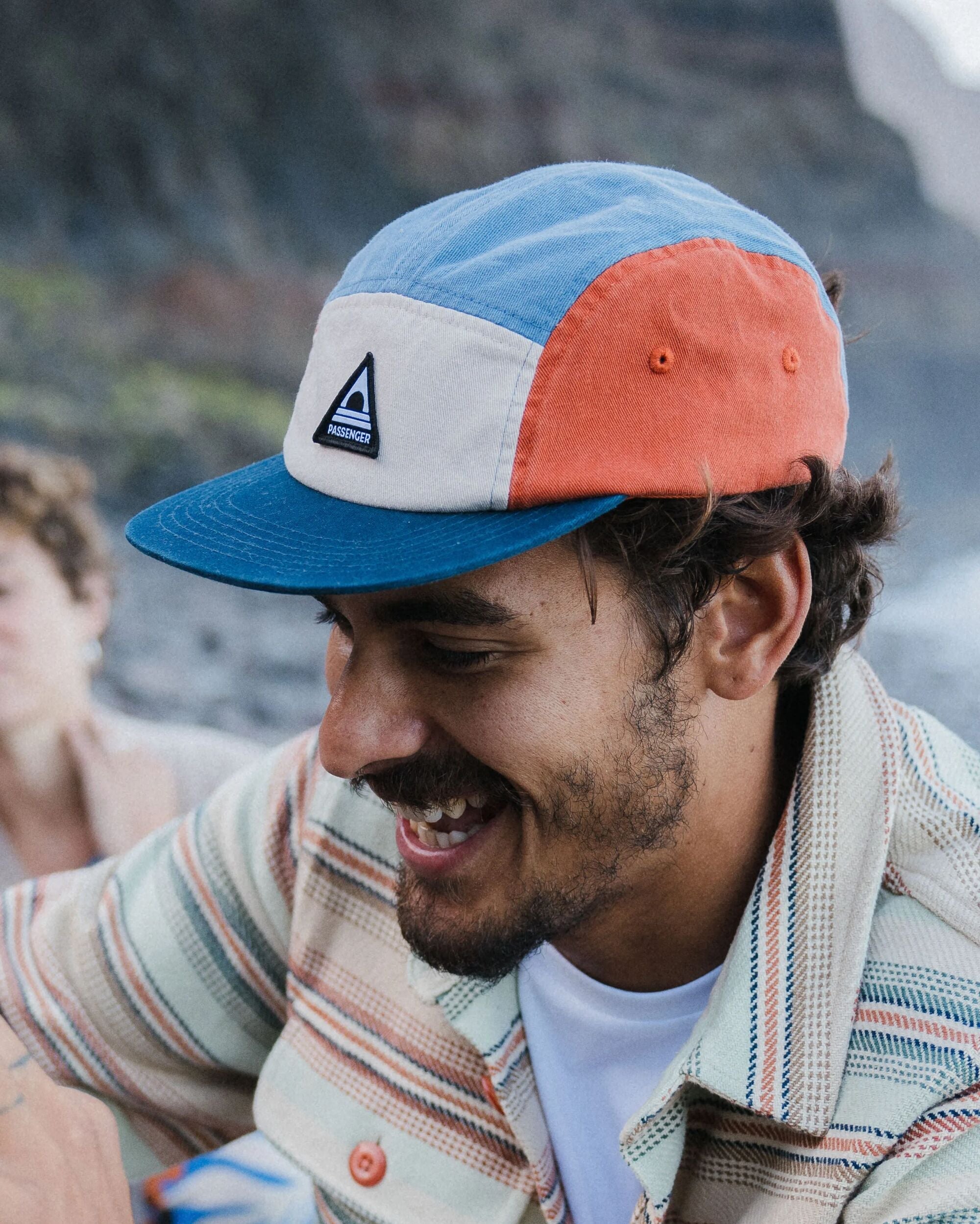 Fixie Recycled 5 Panel Cap - Sunrise Orange/ Moonlight Blue Multi