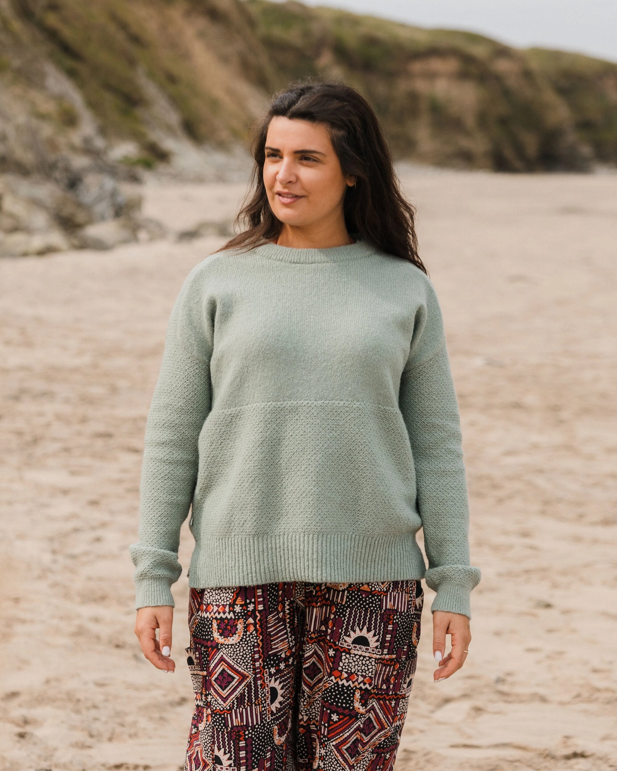 Cove Recycled Knitted Jumper - Pistachio
