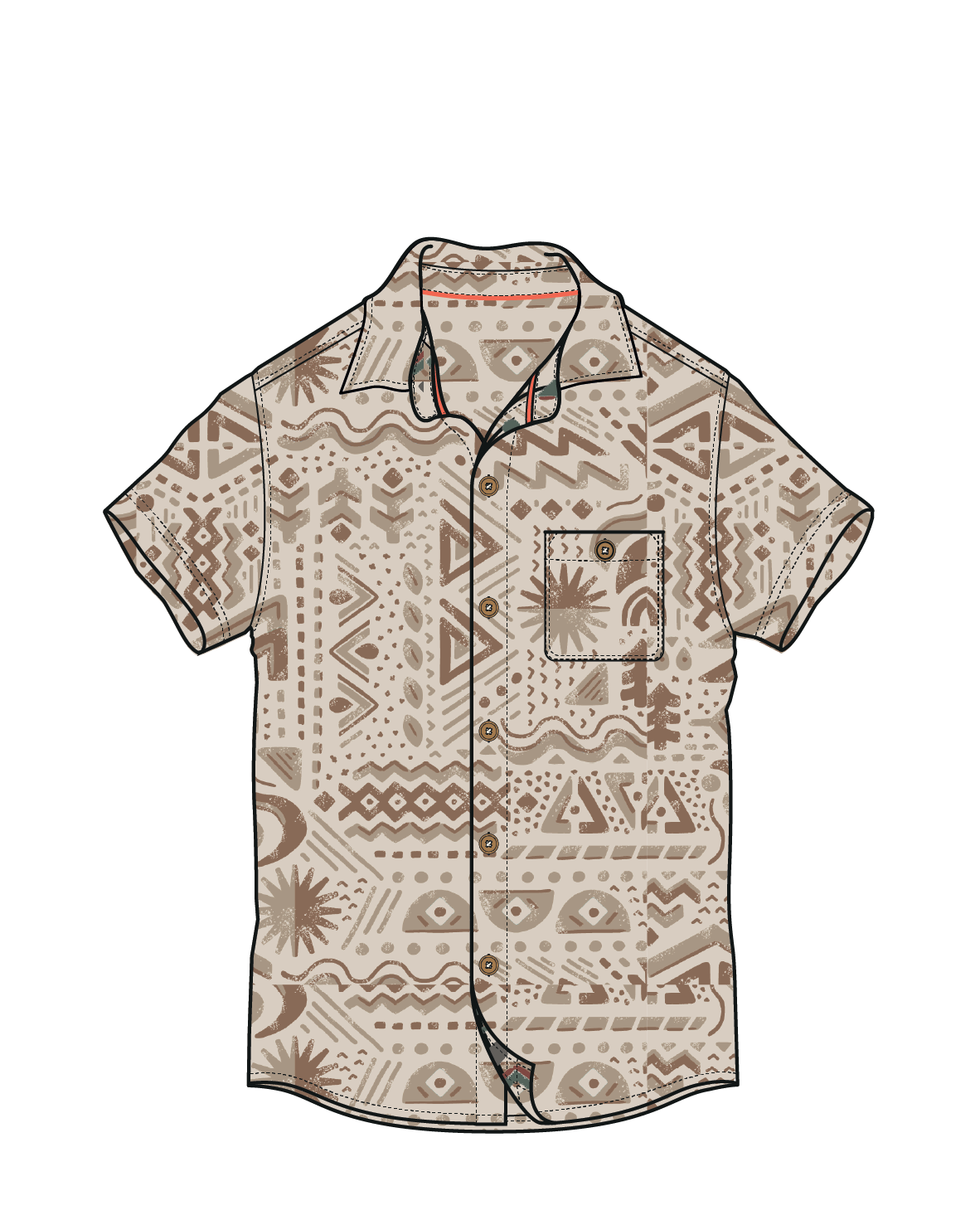 Chill Textured Short Sleeve Shirt - Elemental Geo Birch
