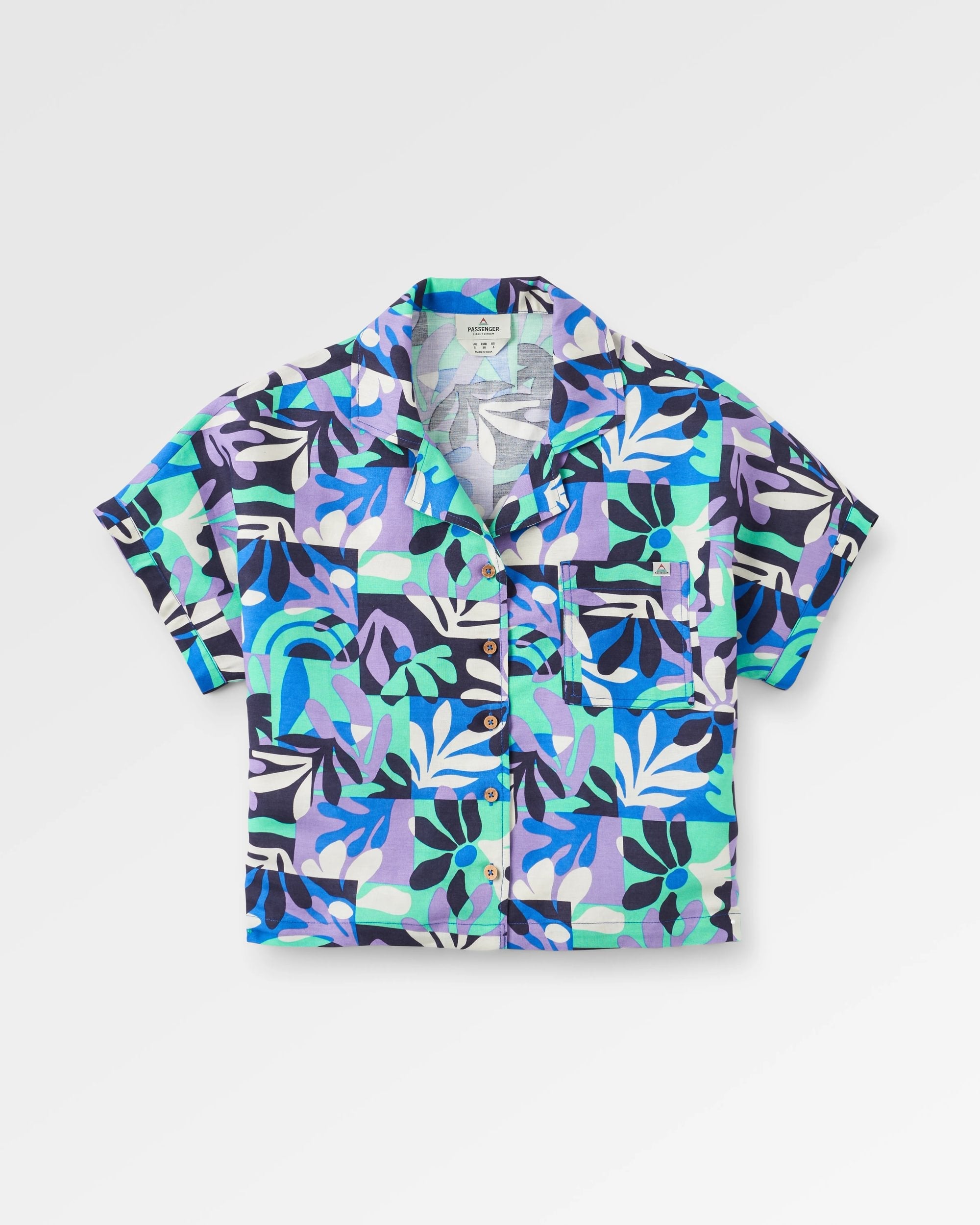 Arden Linen Short Sleeve Shirt - Mountain Foliage Purple