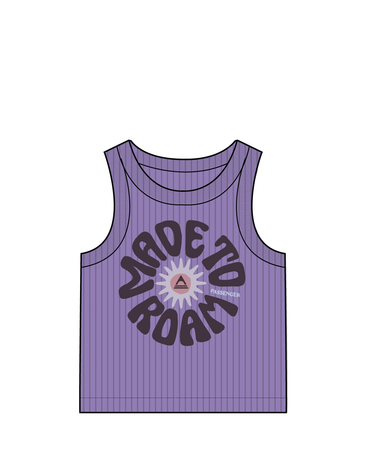 Easy Days Ribbed Graphic Cropped Vest - Retro Purple