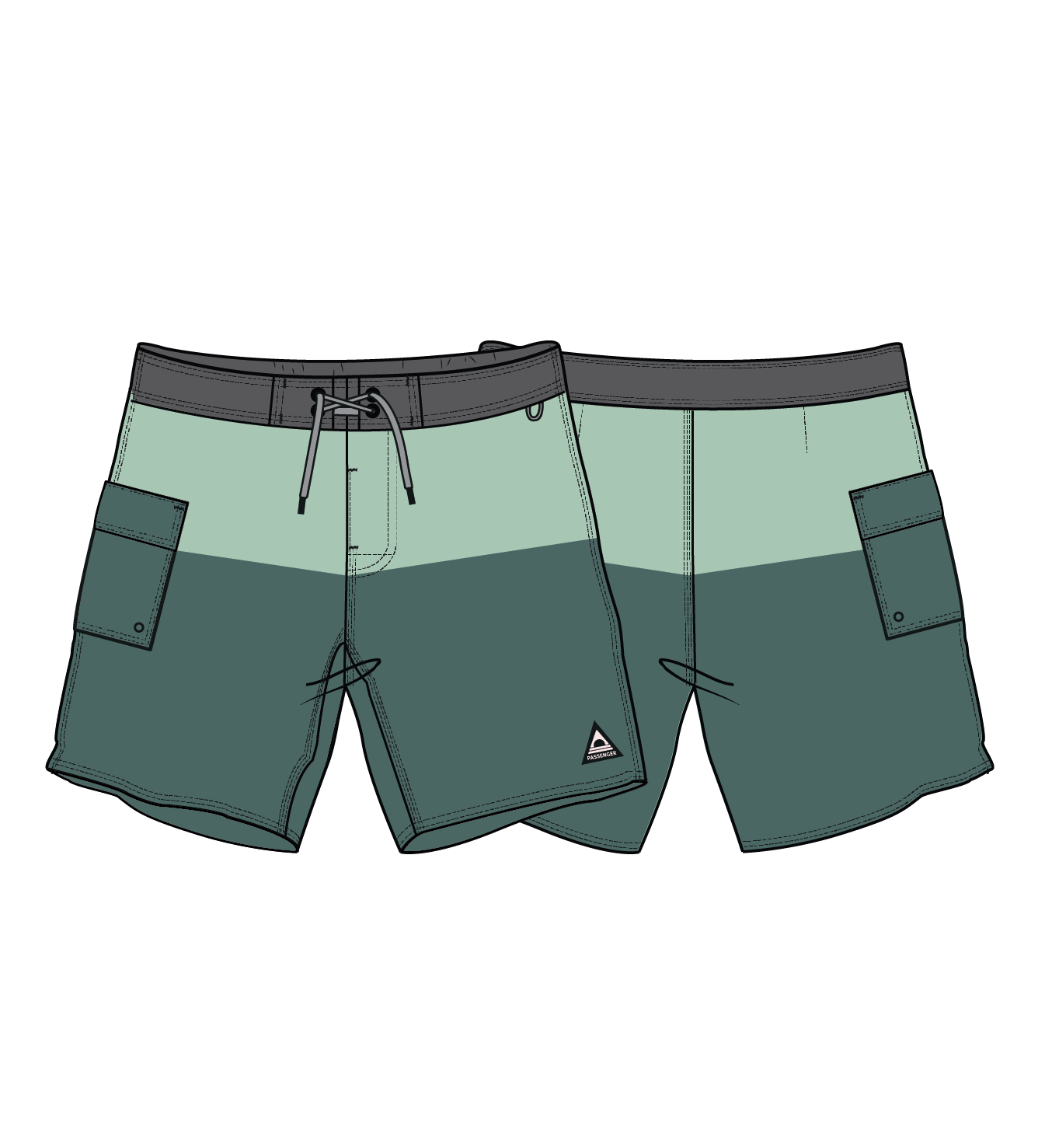 Cutback NetPlus® Recycled Boardshort - Spearmint/Deep Ocean