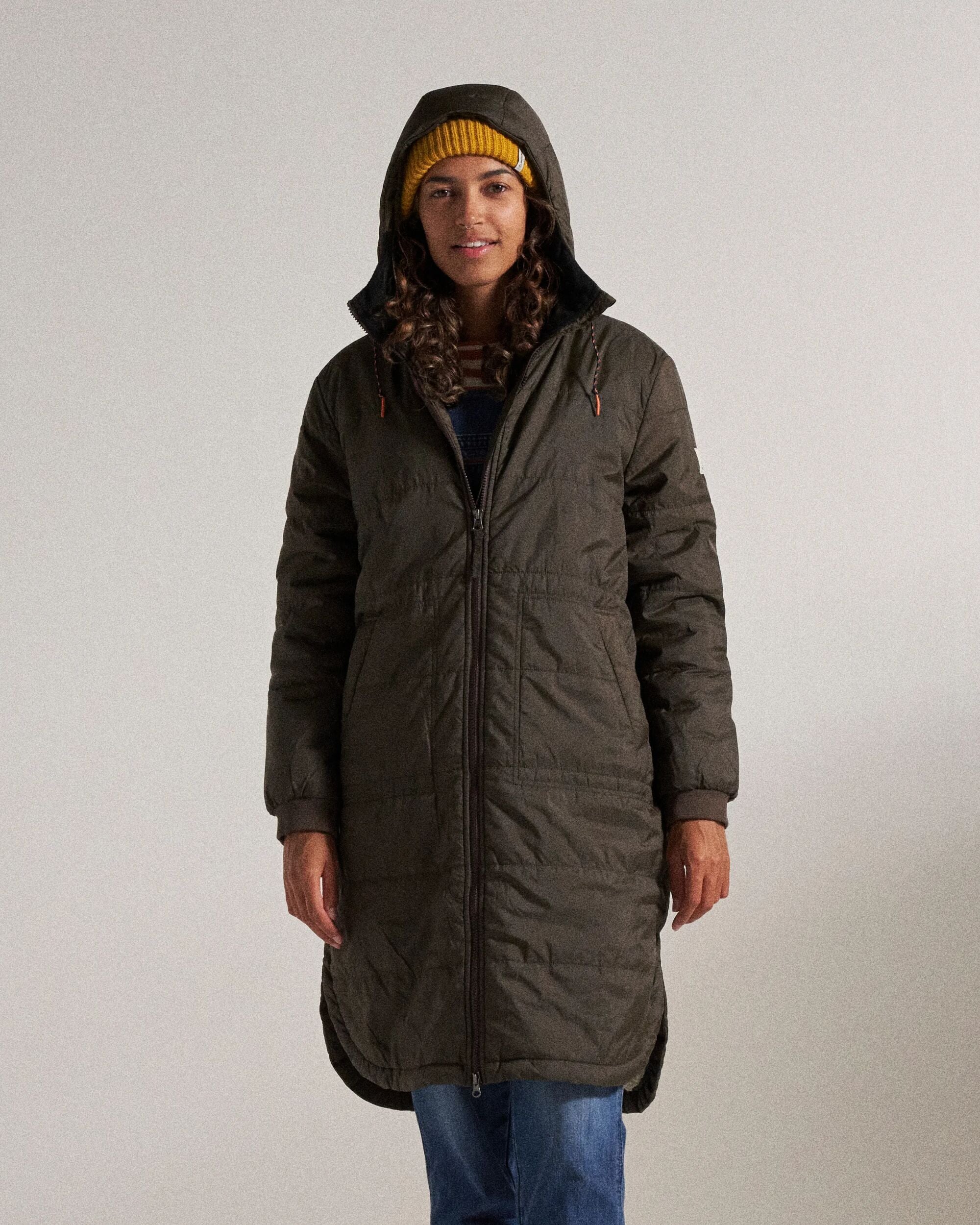 Flora Recycled Sherpa Lined Parka - Coffee