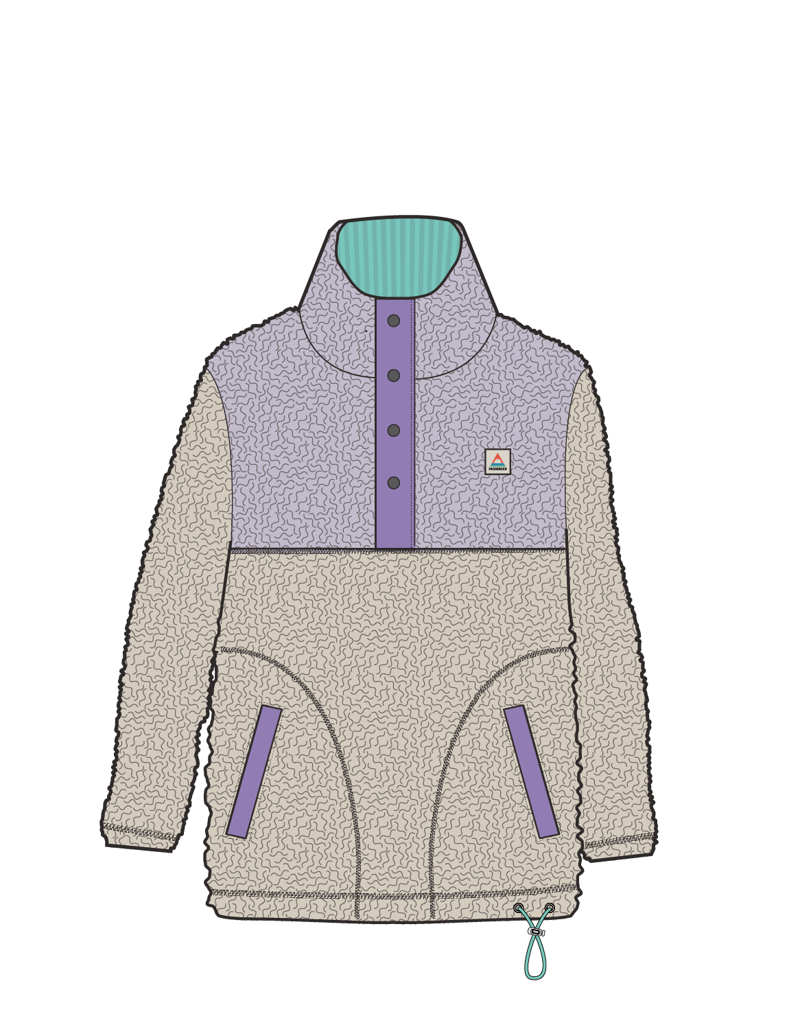 Create Recycled Deep-Pile Sherpa Fleece - Lilac Mist/ Vintage White