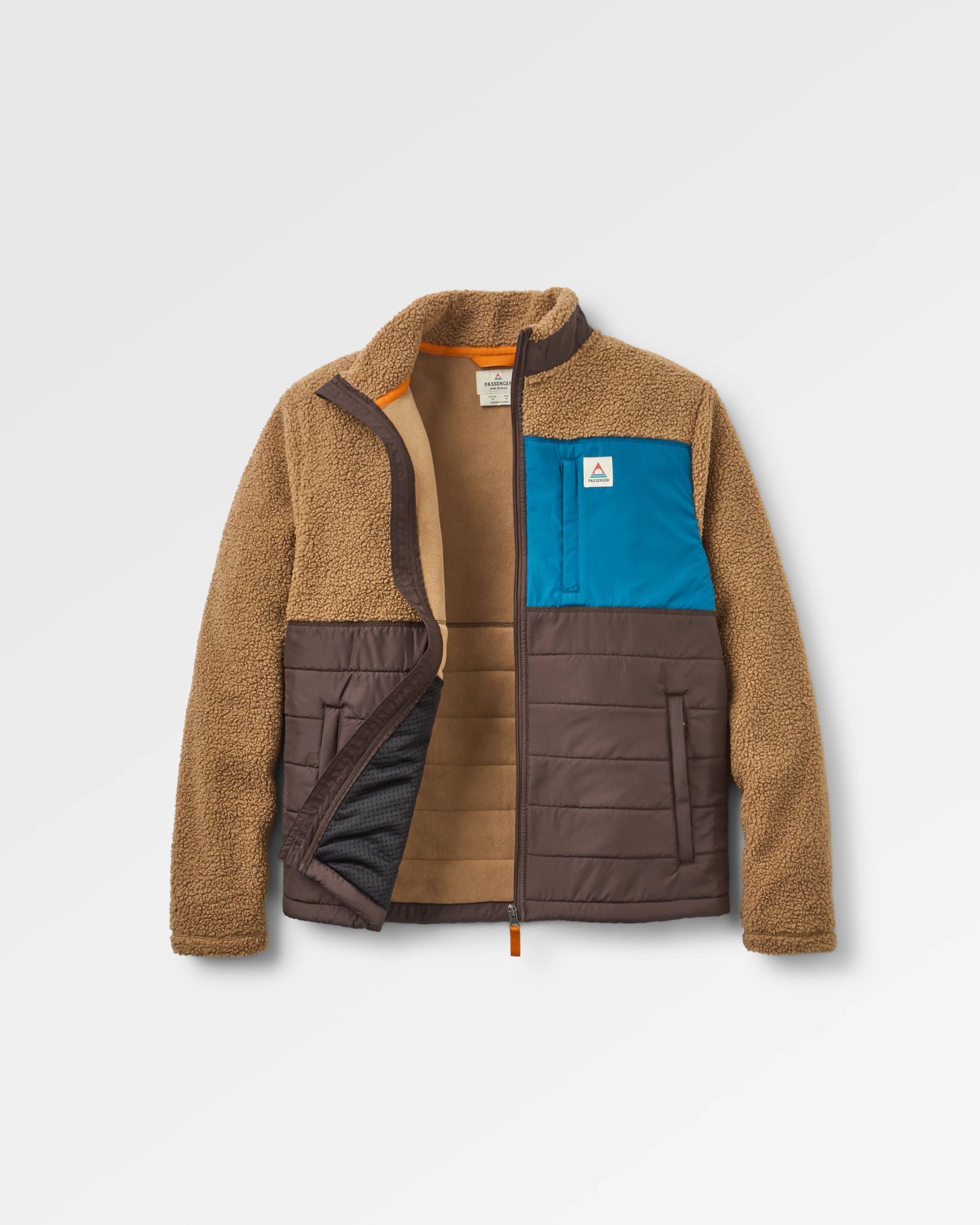 Born Explorer Recycled Polar-Lined Sherpa Fleece - Caramel/Espresso