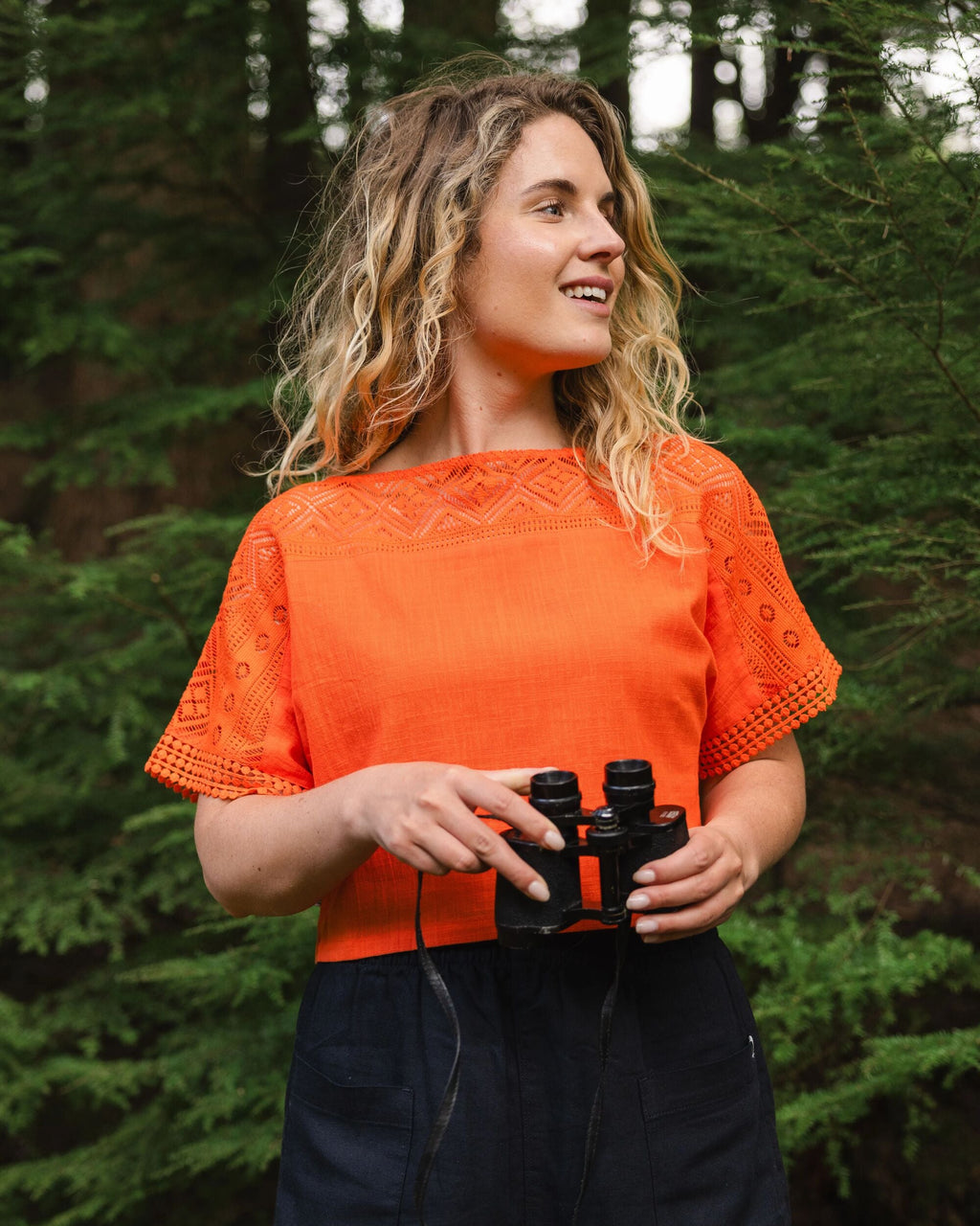 Flurry Woven Top - Ember Orange