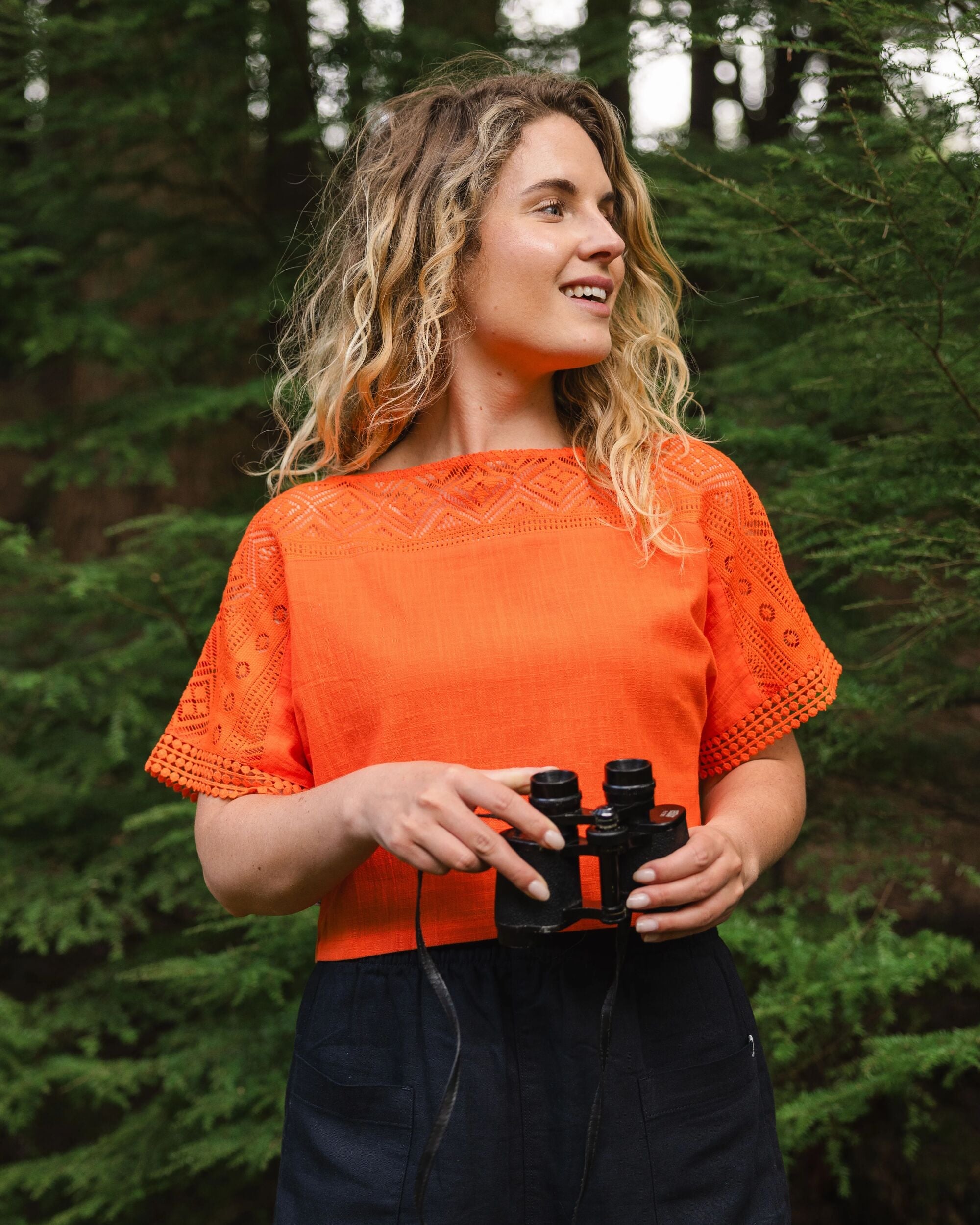 Flurry Woven Top - Ember Orange