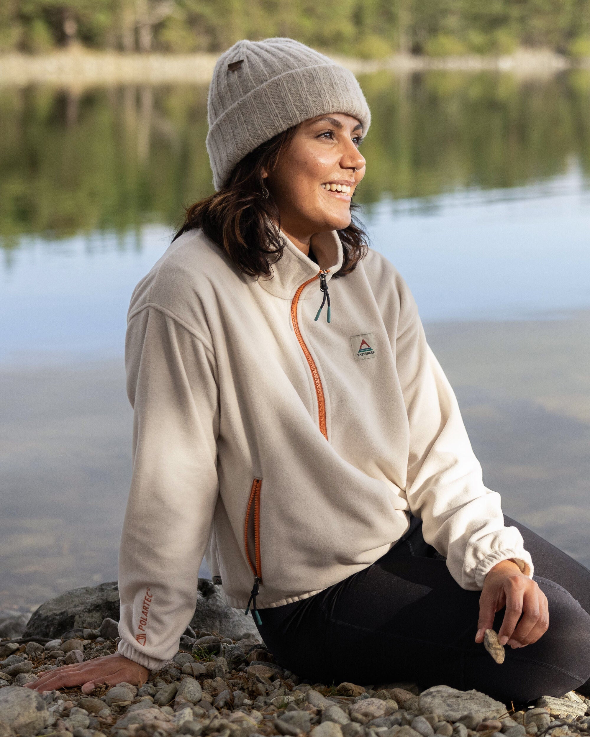 Ayla Recycled Micro Polartec® Fleece - Vintage White