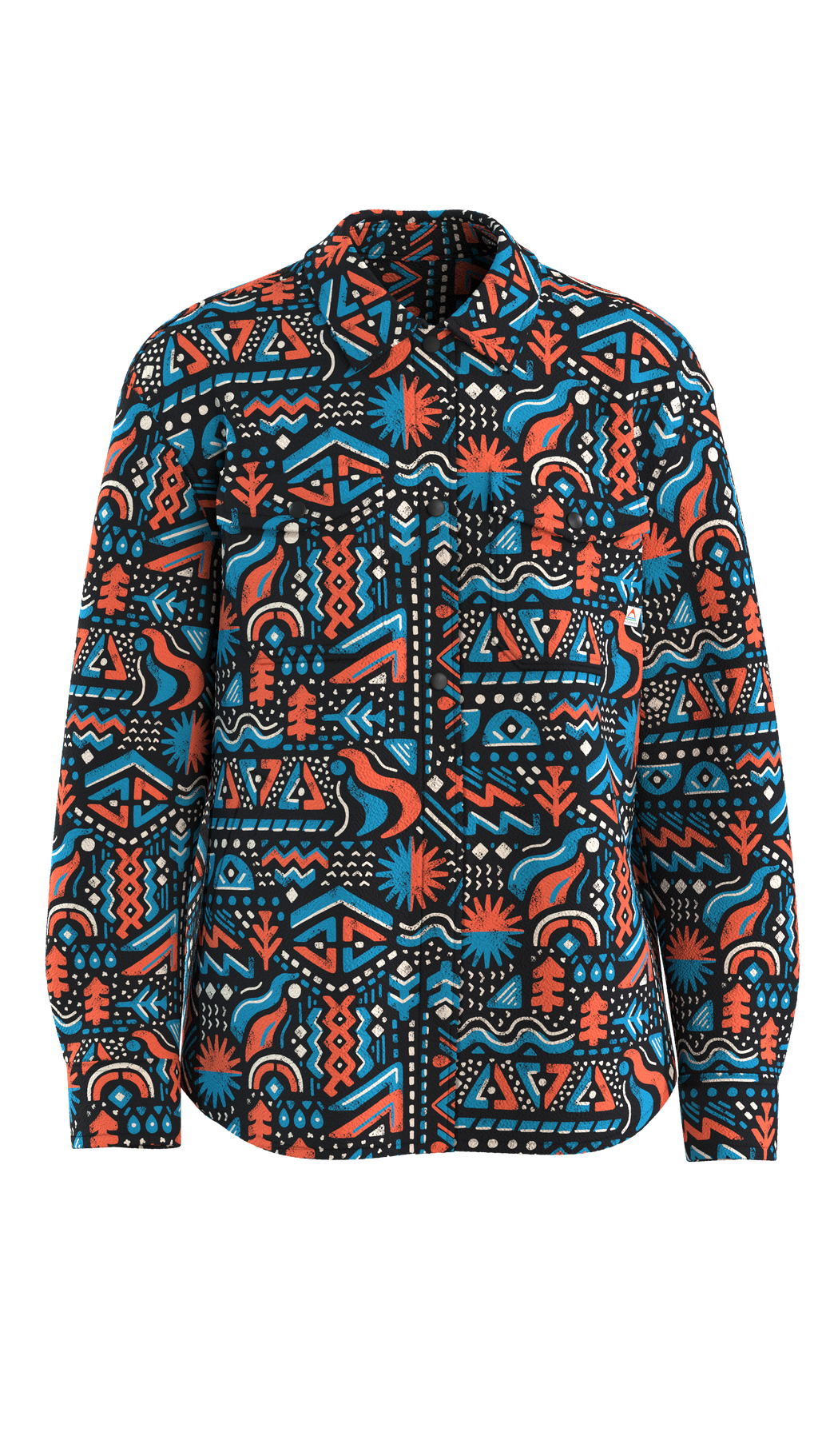 East Recycled Polar Fleece Shirt - Elemental Geo Black