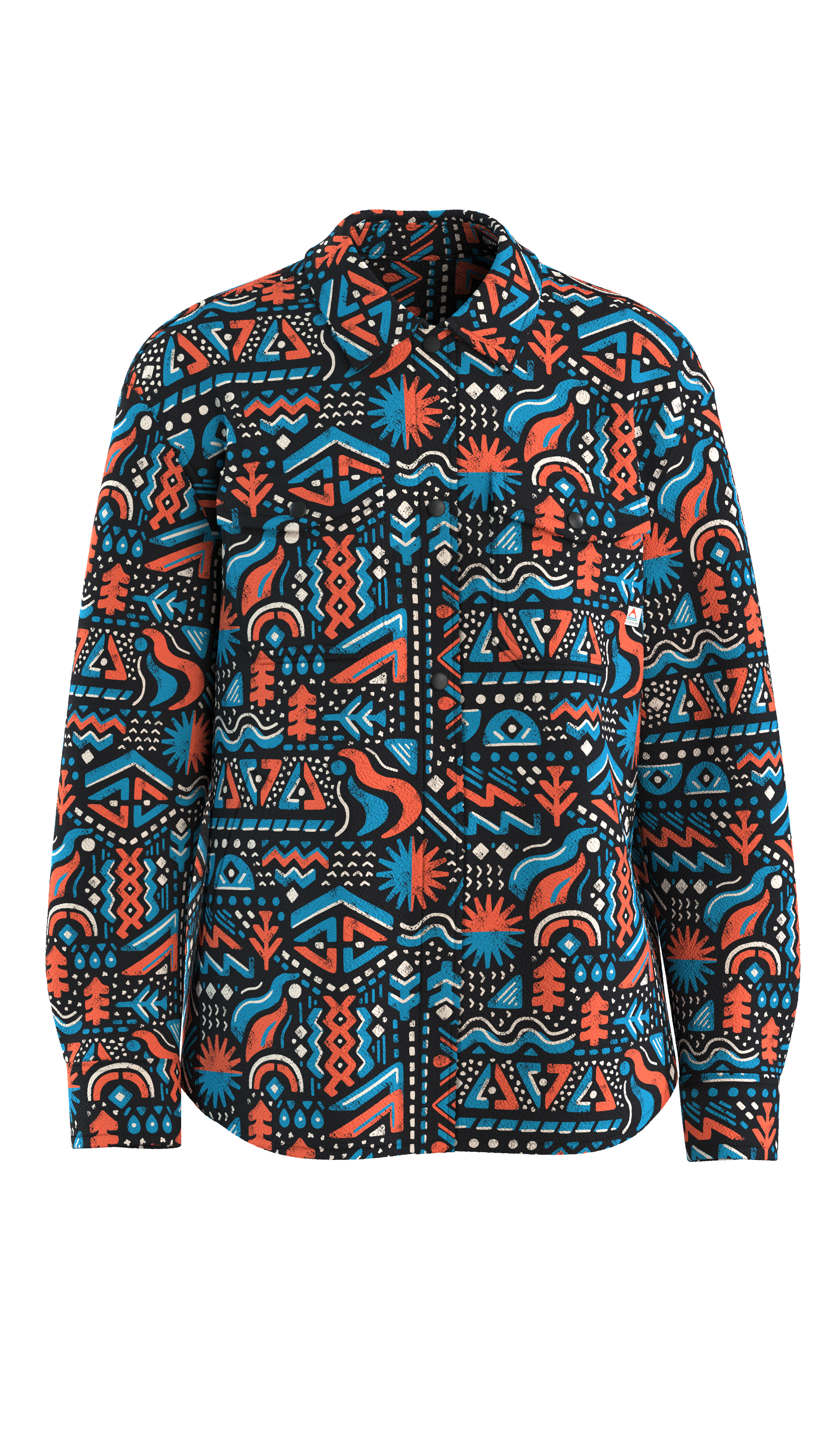 East Recycled Polar Fleece Shirt - Elemental Geo Black