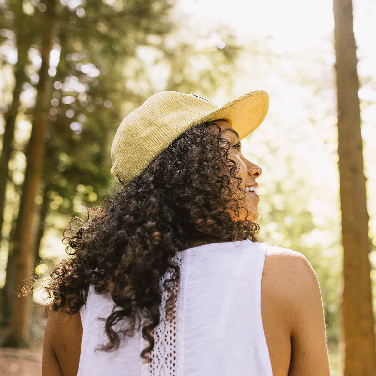 Hazy Recycled Cotton Snapback Cap - Ochre Yellow