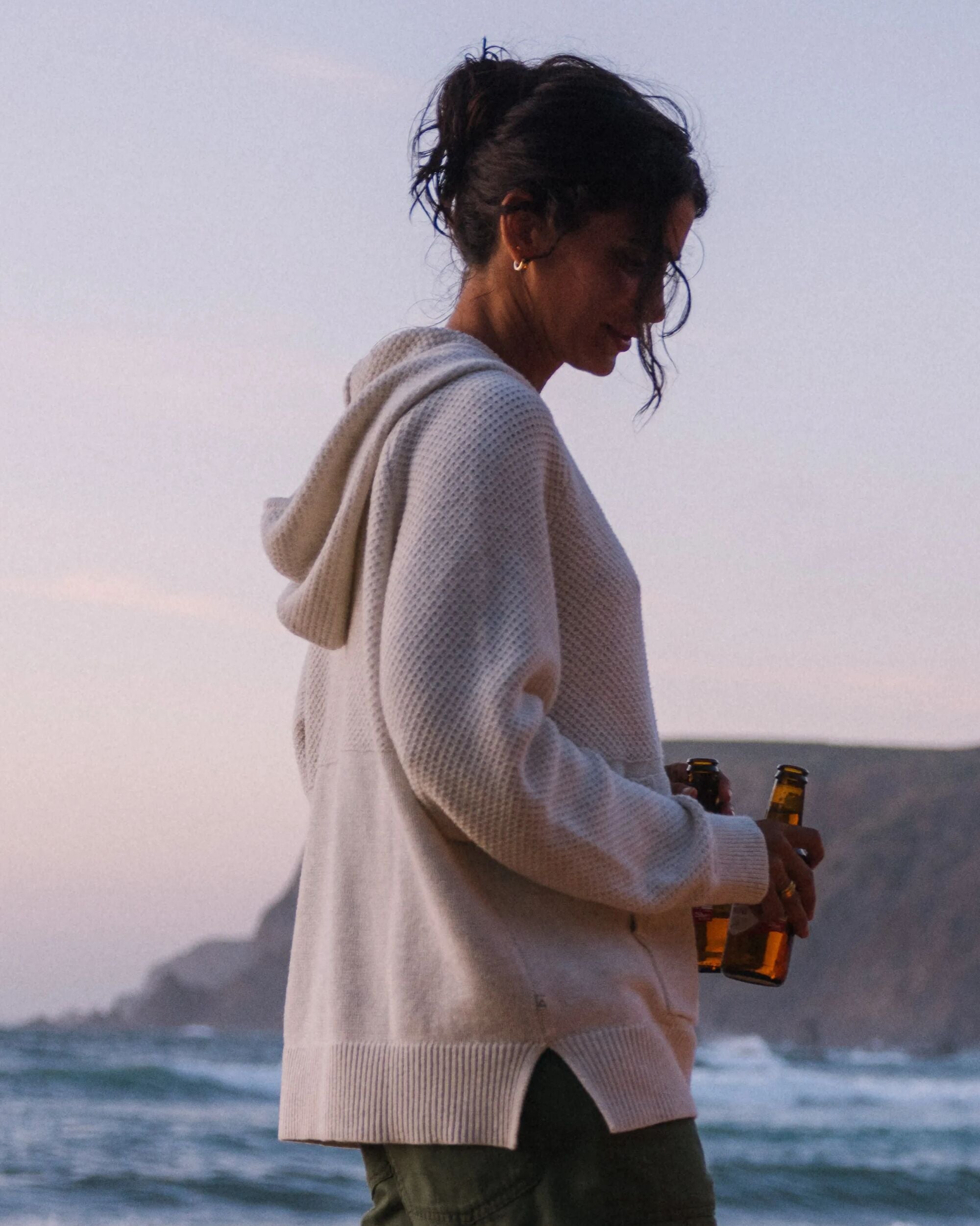 Cove Organic Cotton Knitted Hoodie - Off White