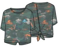 Chakra Tie Back Active Recycled T-Shirt - Palm Camo Deep Sea