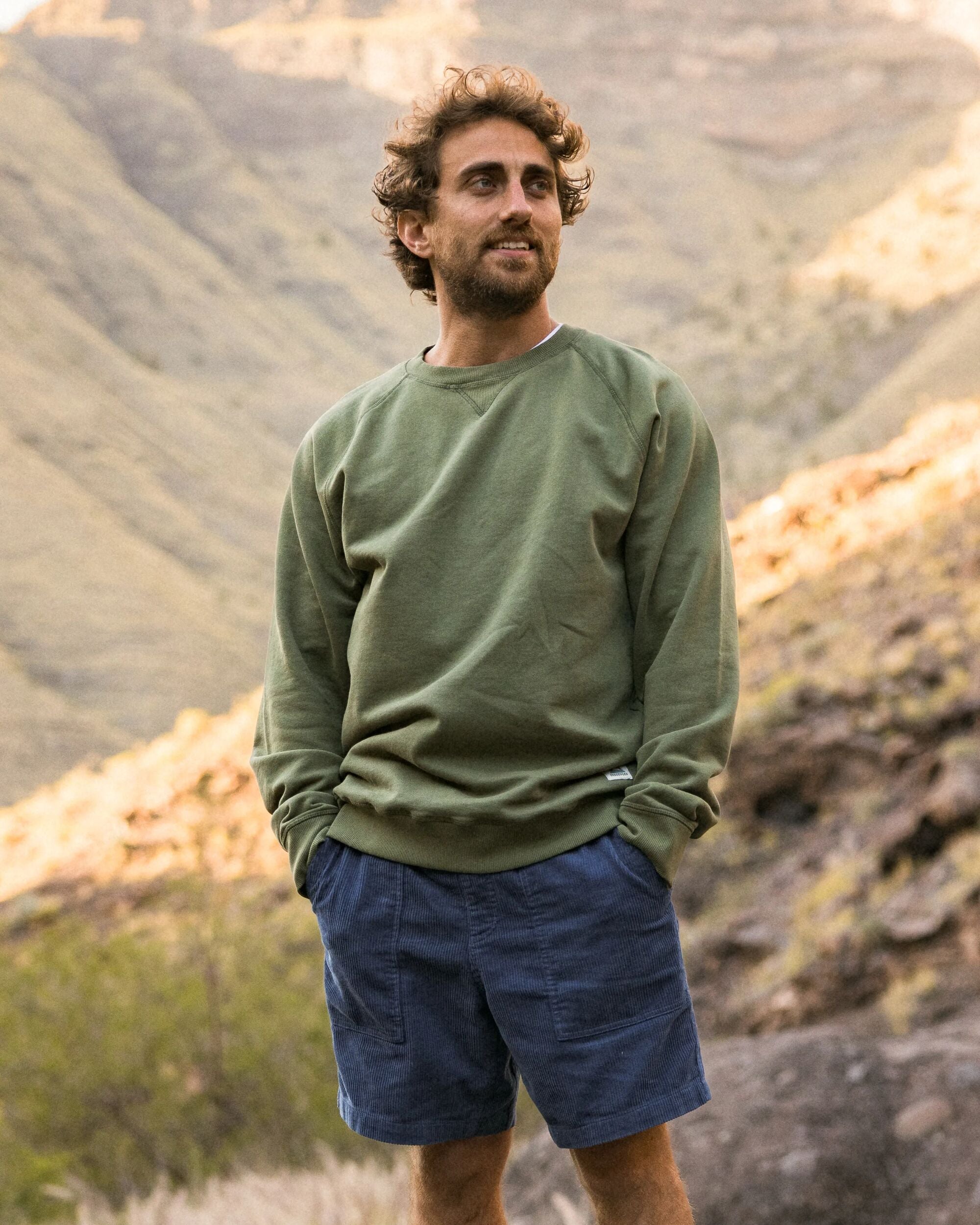 Heritage Recycled Cotton Sweatshirt - Khaki