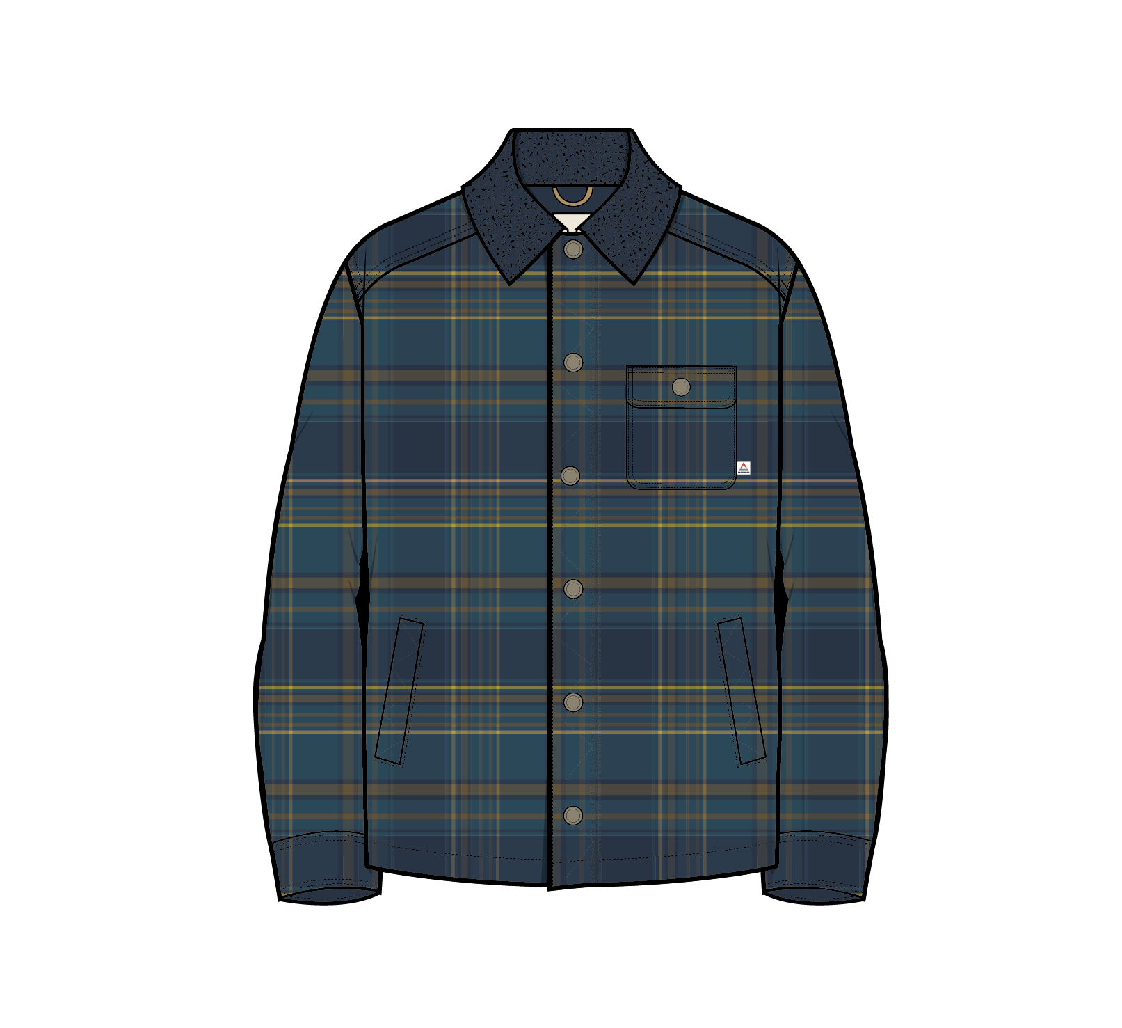 Falcon Organic Cotton Jacket - Tidal Blue Check