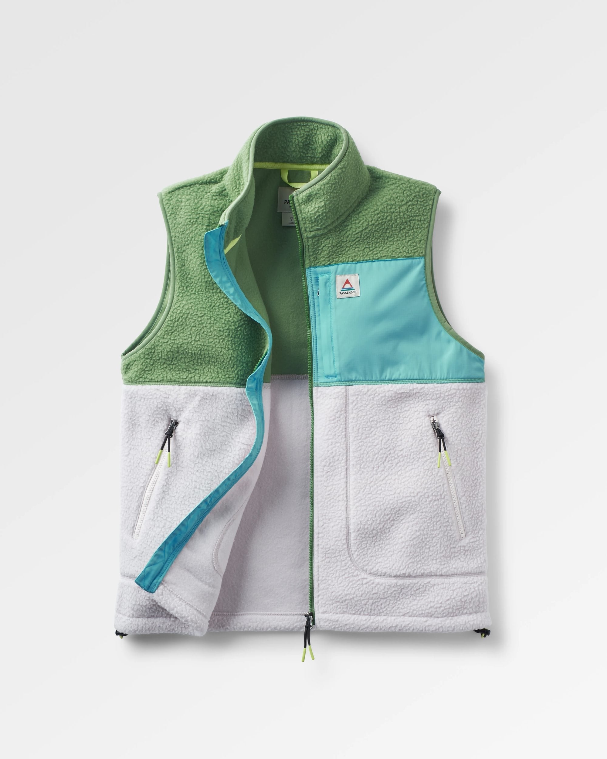 Fairbanks Recycled Sherpa Gilet - Stem Green/Vintage White