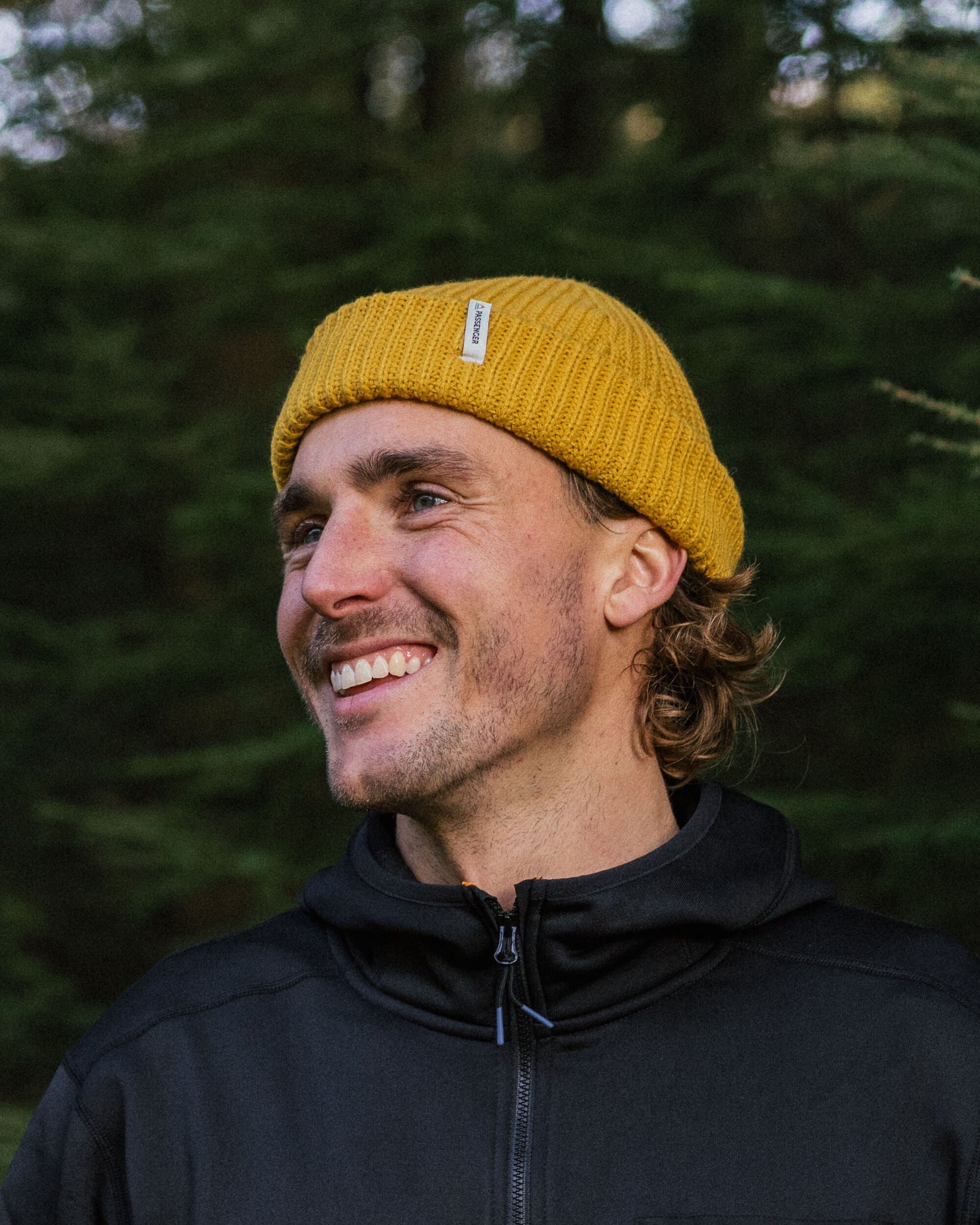 Compass Recycled Beanie - Mustard Yellow