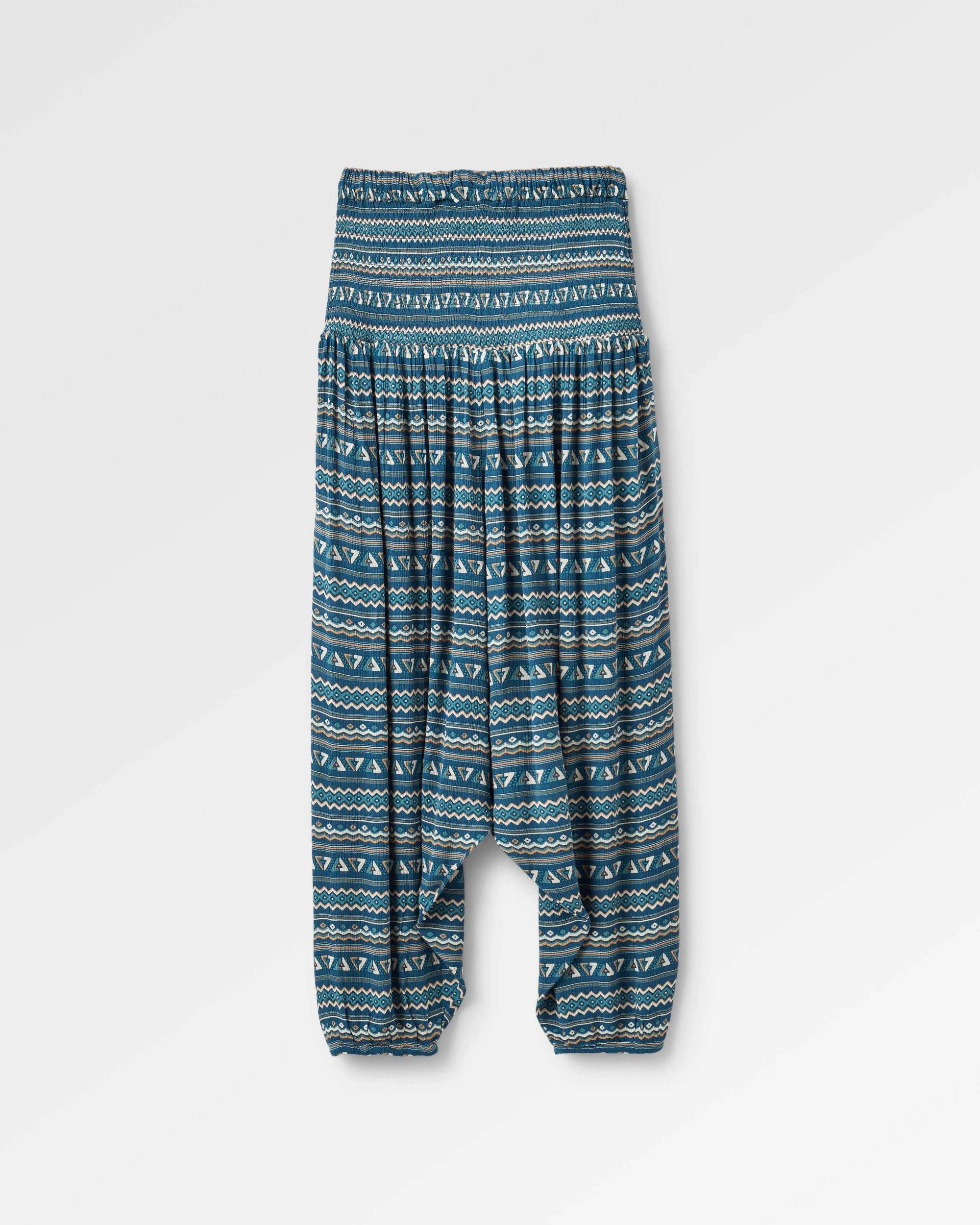 Daylily Loose Trouser - Geo Stripe Dark Denim