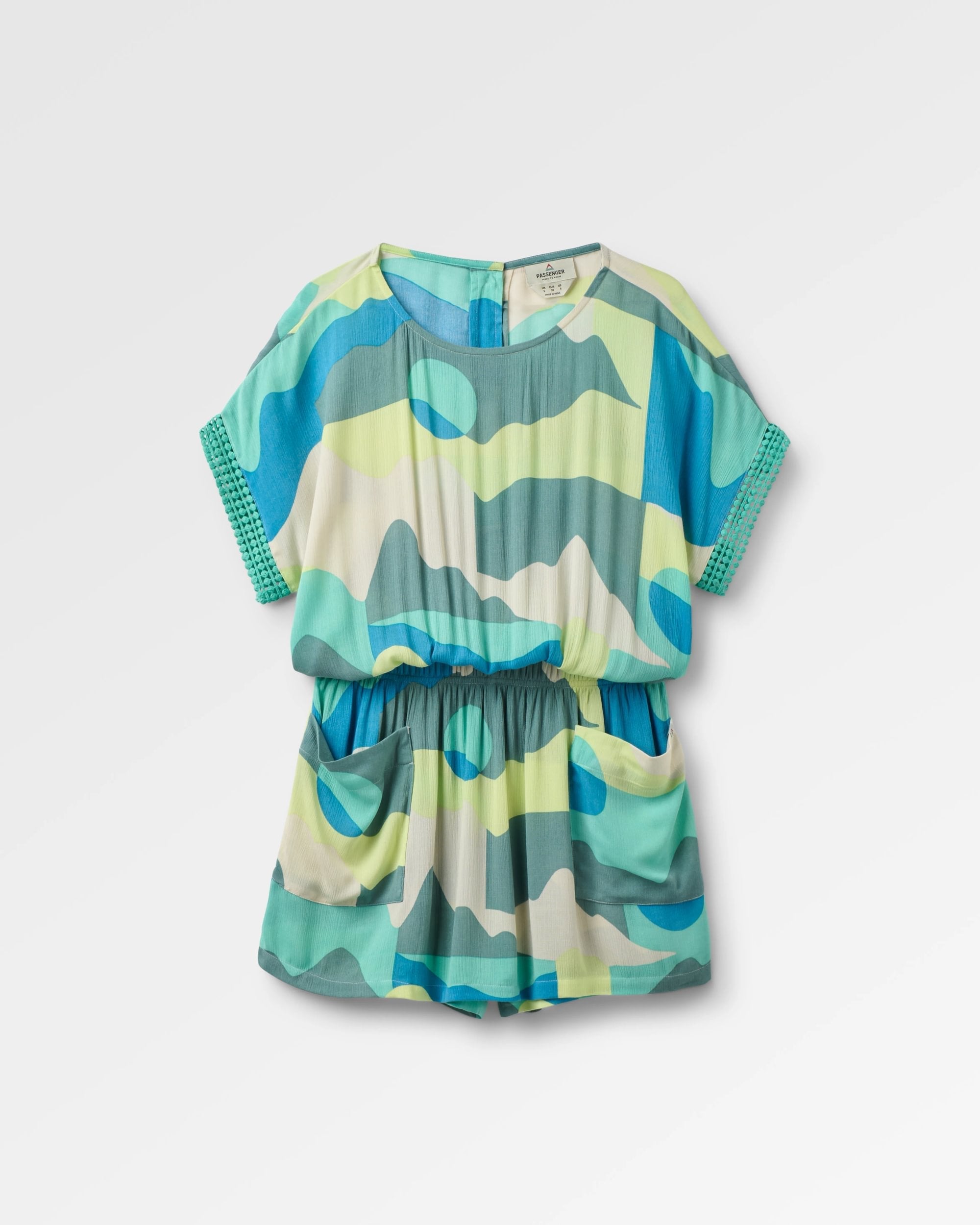 Clarity Short Skort Dress - Vista Patchwork Aqua