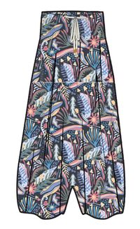 Daylily Loose Trouser - Abstract Seaweed Tidal Blue