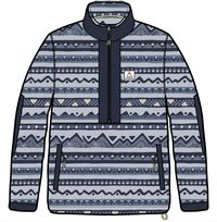 Ebb Recycled Polar Fleece - Mountain Geo Grey Blue
