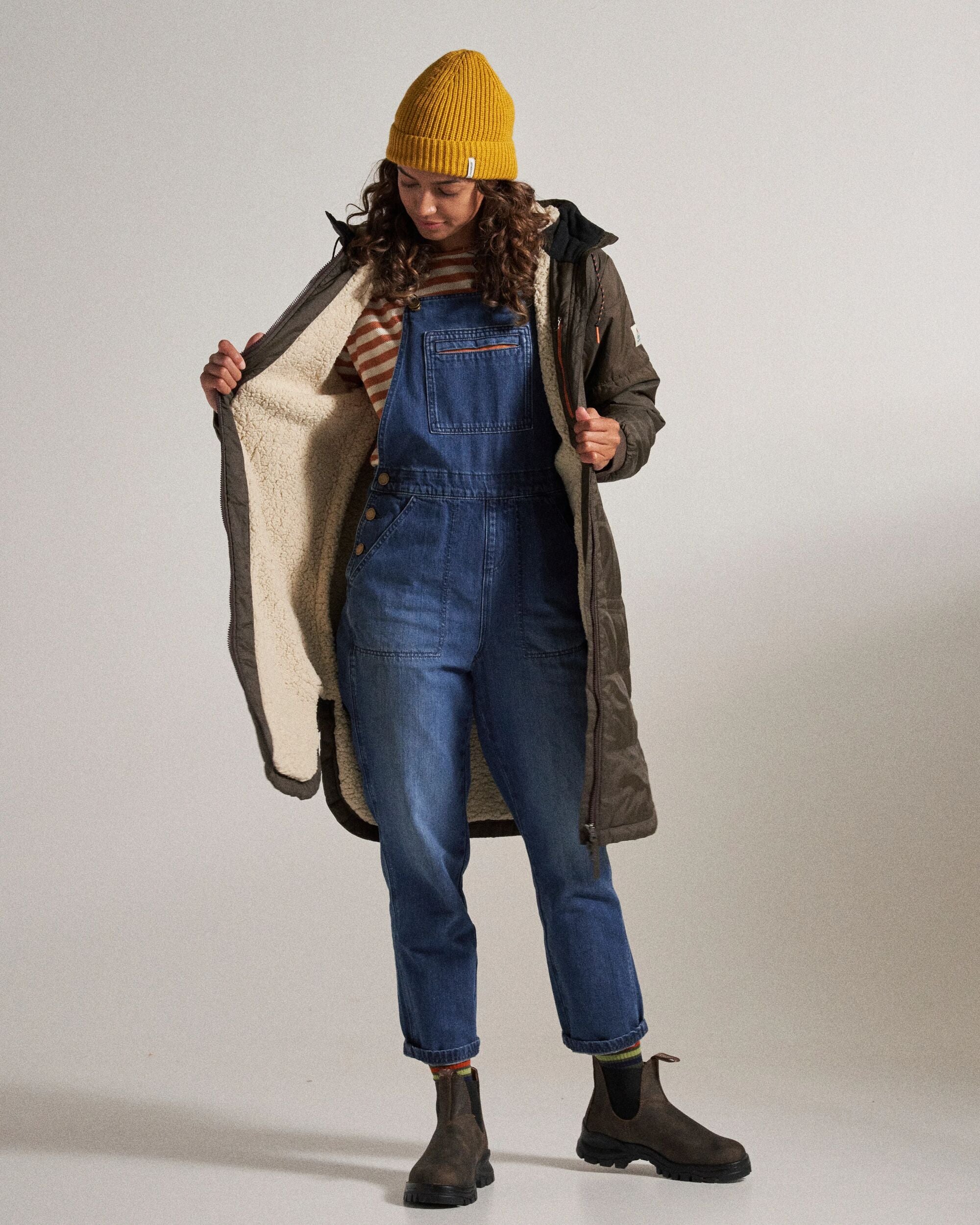 Flora Recycled Sherpa Lined Parka - Coffee