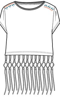 Henna Recycled Cotton Tassel T-Shirt - White