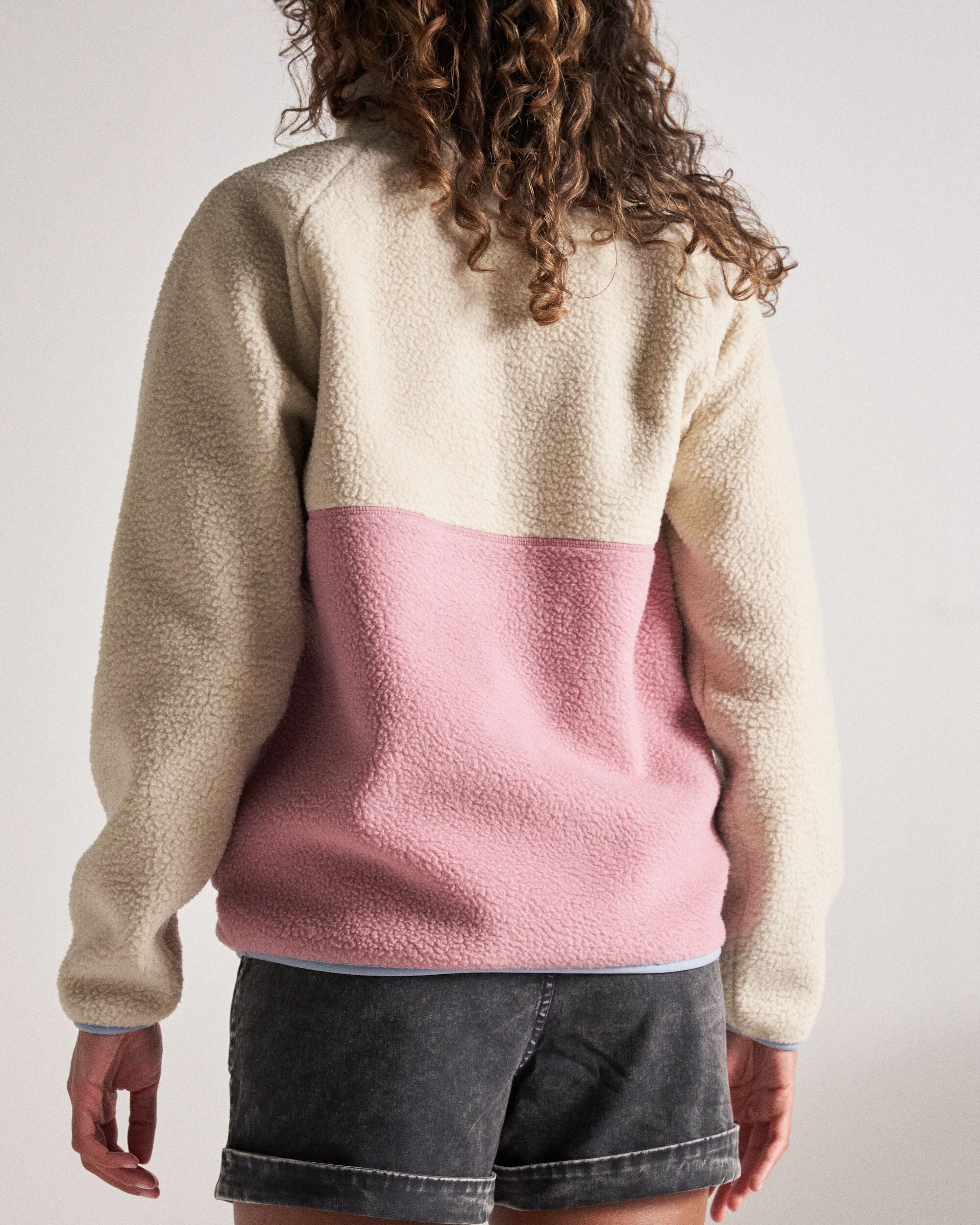 Home Recycled Sherpa Fleece - Oatmeal/Pink haze