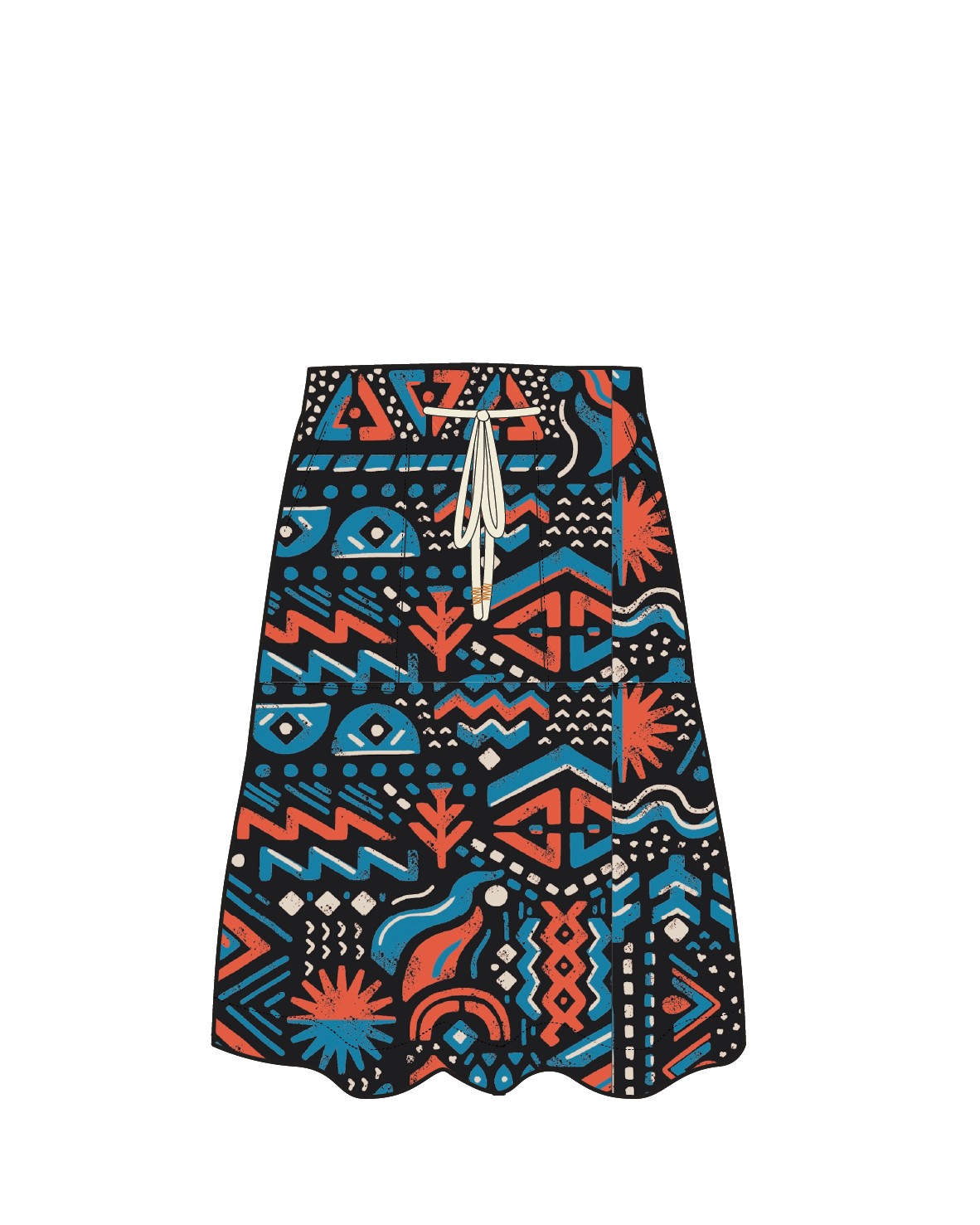 Dew EcoVero Woven Skirt - Elemental Geo Black