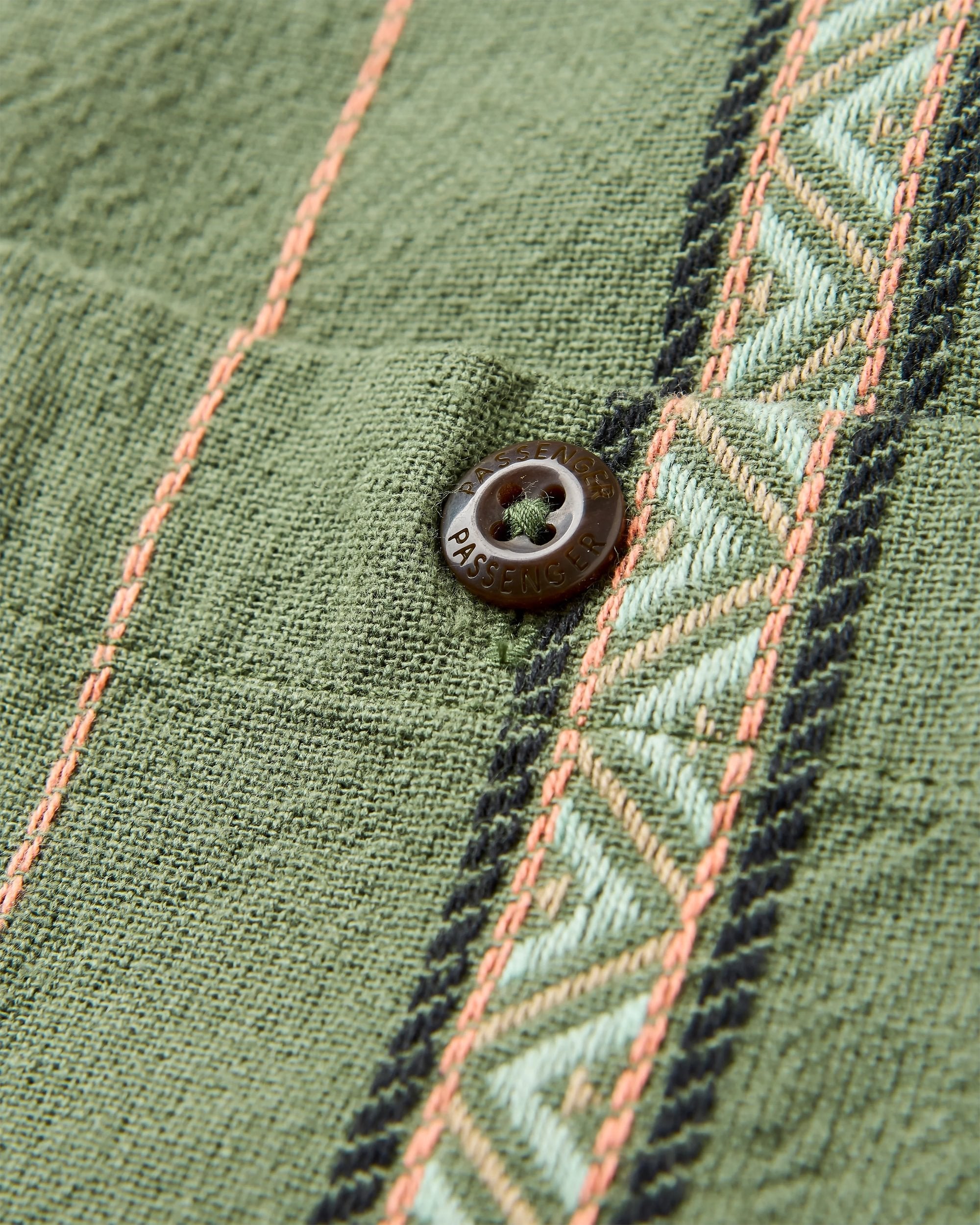 Chill Textured Short Sleeve Shirt - Wild Green Stripe