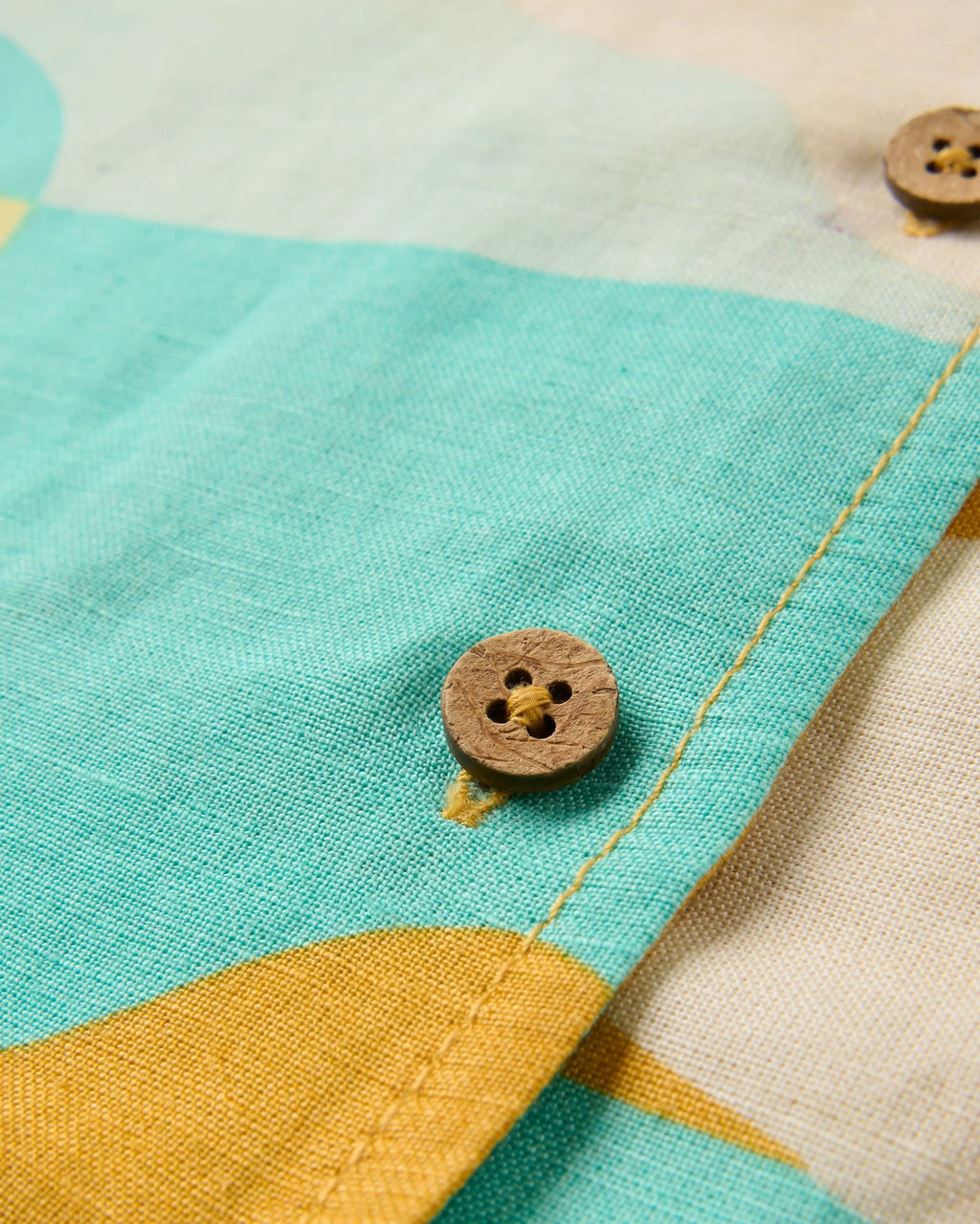 Arden Linen Short Sleeve Shirt - Vista Patchwork Yellow