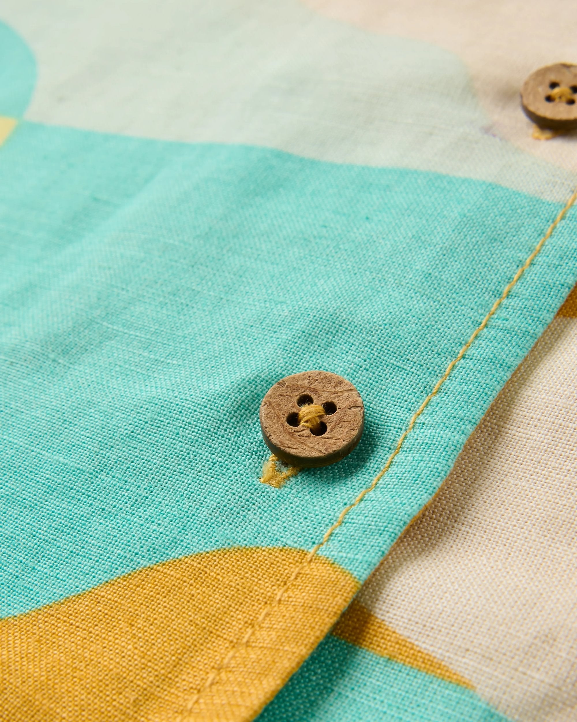 Arden Linen Short Sleeve Shirt - Vista Patchwork Yellow
