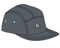 Fixie Recycled Cord 5 Panel Cap - Storm Grey