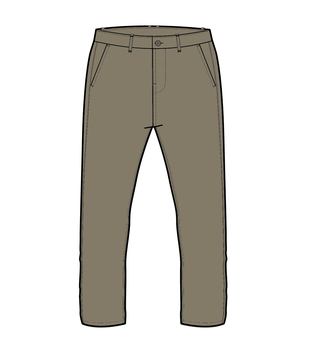 365 Light Organic Cotton Trouser - Faded Olive