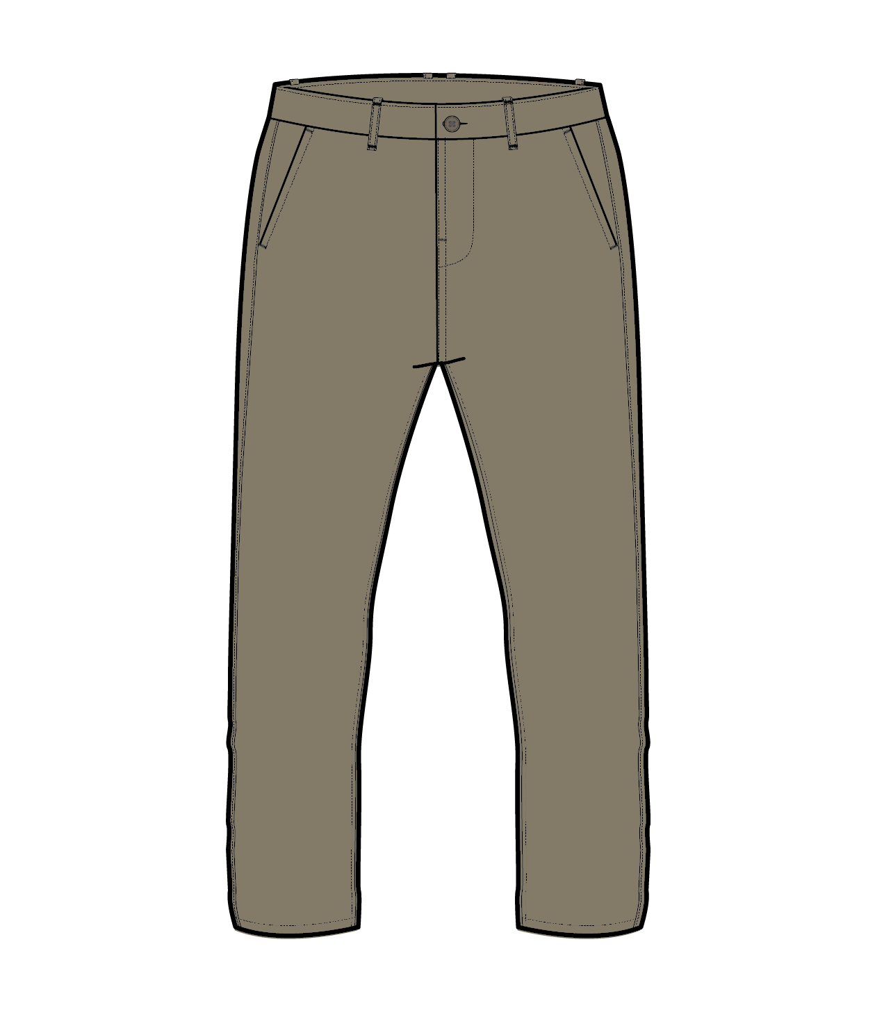 365 Light Organic Cotton Trouser - Faded Olive
