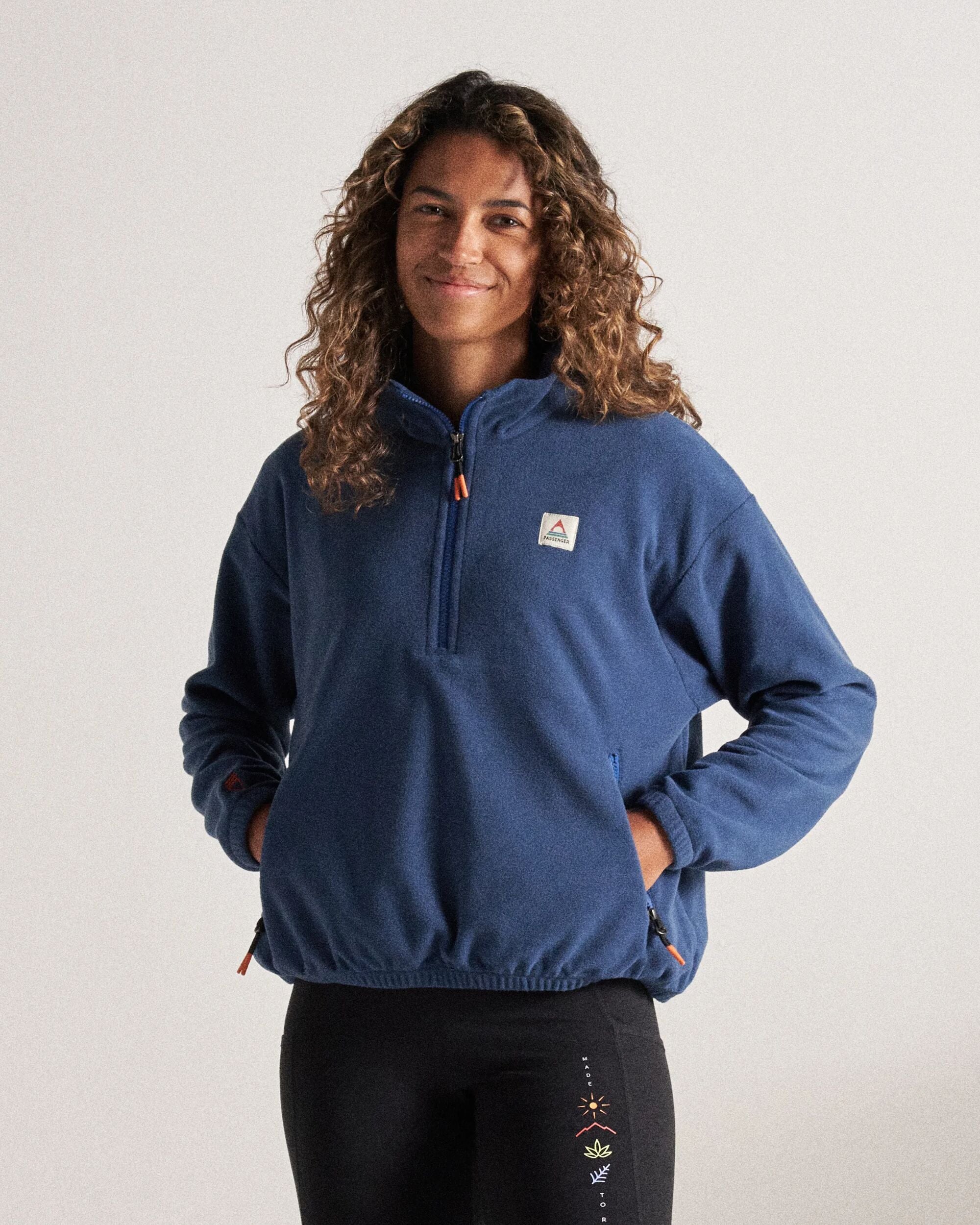 Ayla Recycled Micro Polartec® Fleece - Dark Denim