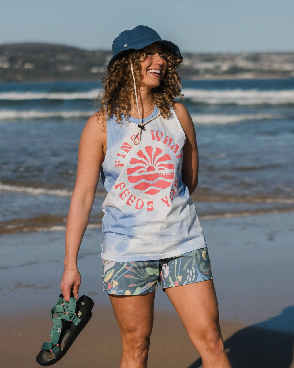 Discovery Organic Cotton Vest - Tie Dye Cornflower