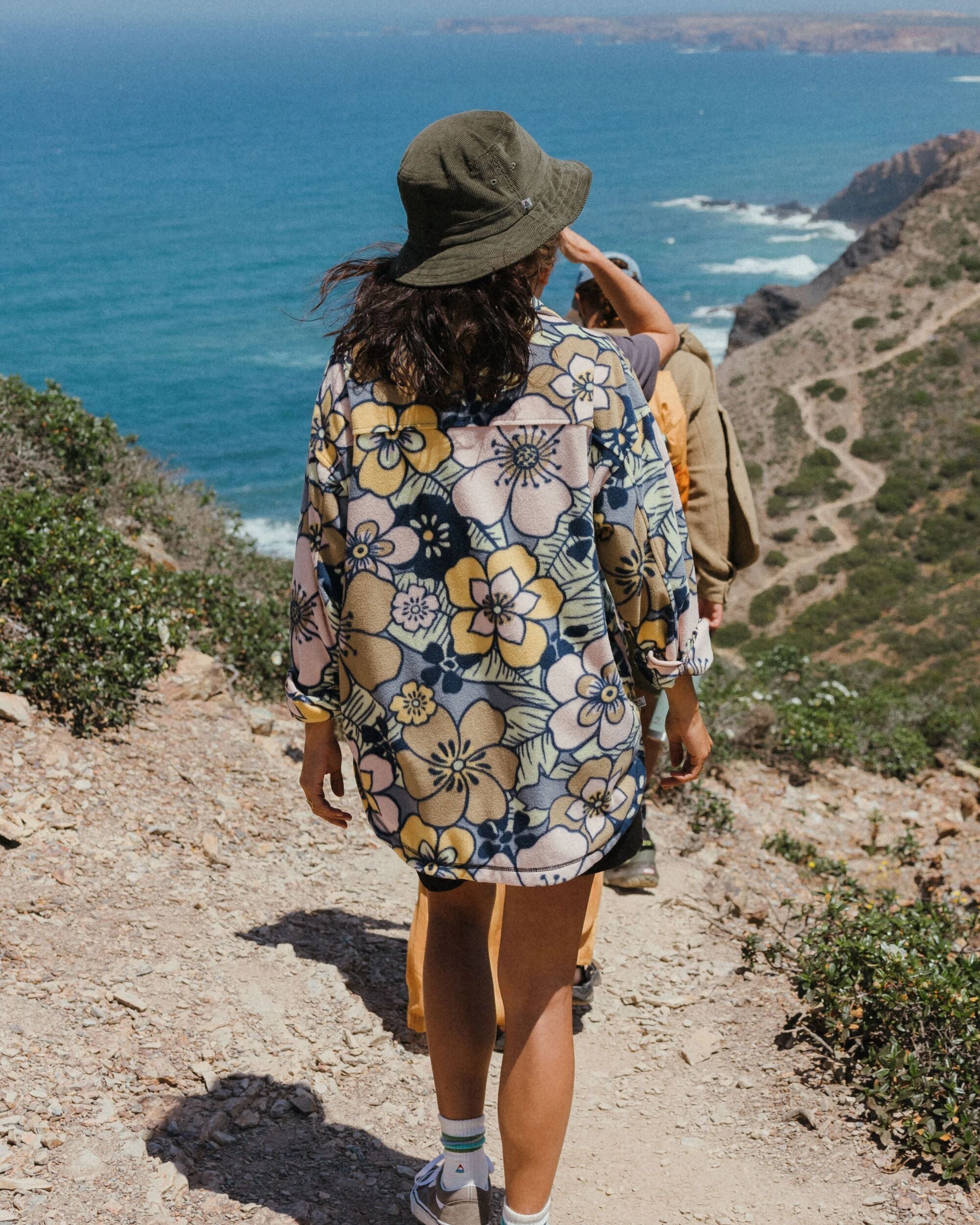 East Recycled Polar Fleece Shirt - Vintage Floral Sunlight