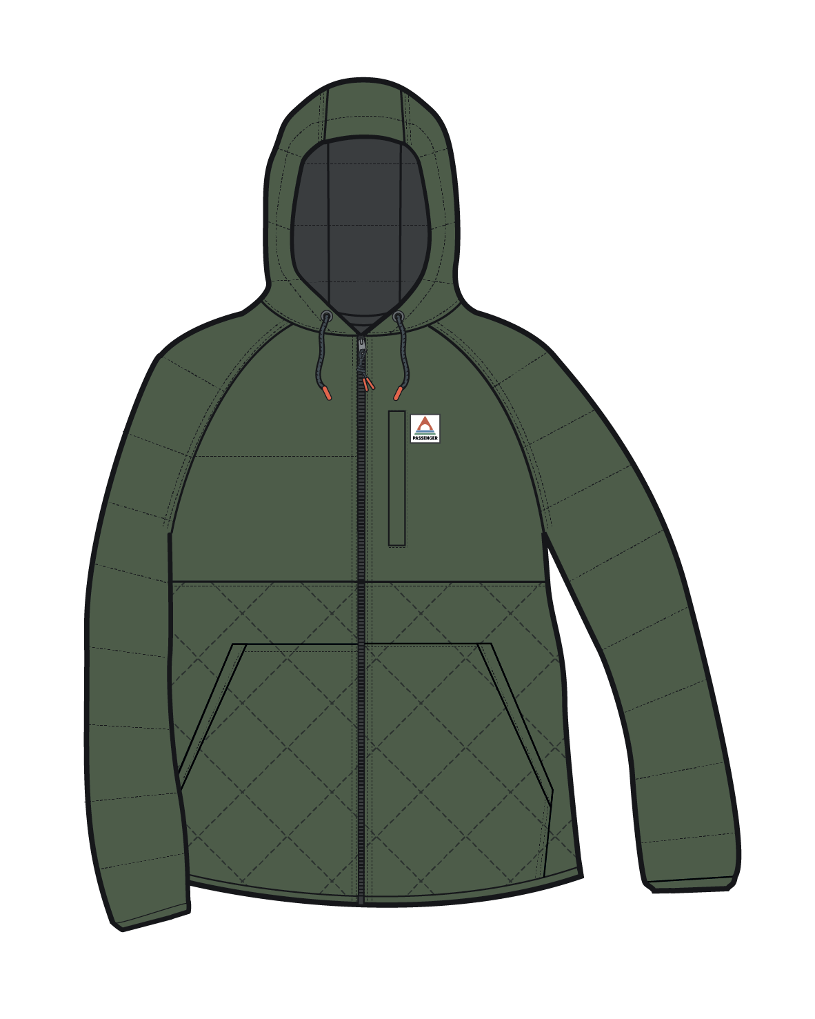 Dylan Recycled Insulated Full Zip Jacket - Wild Green
